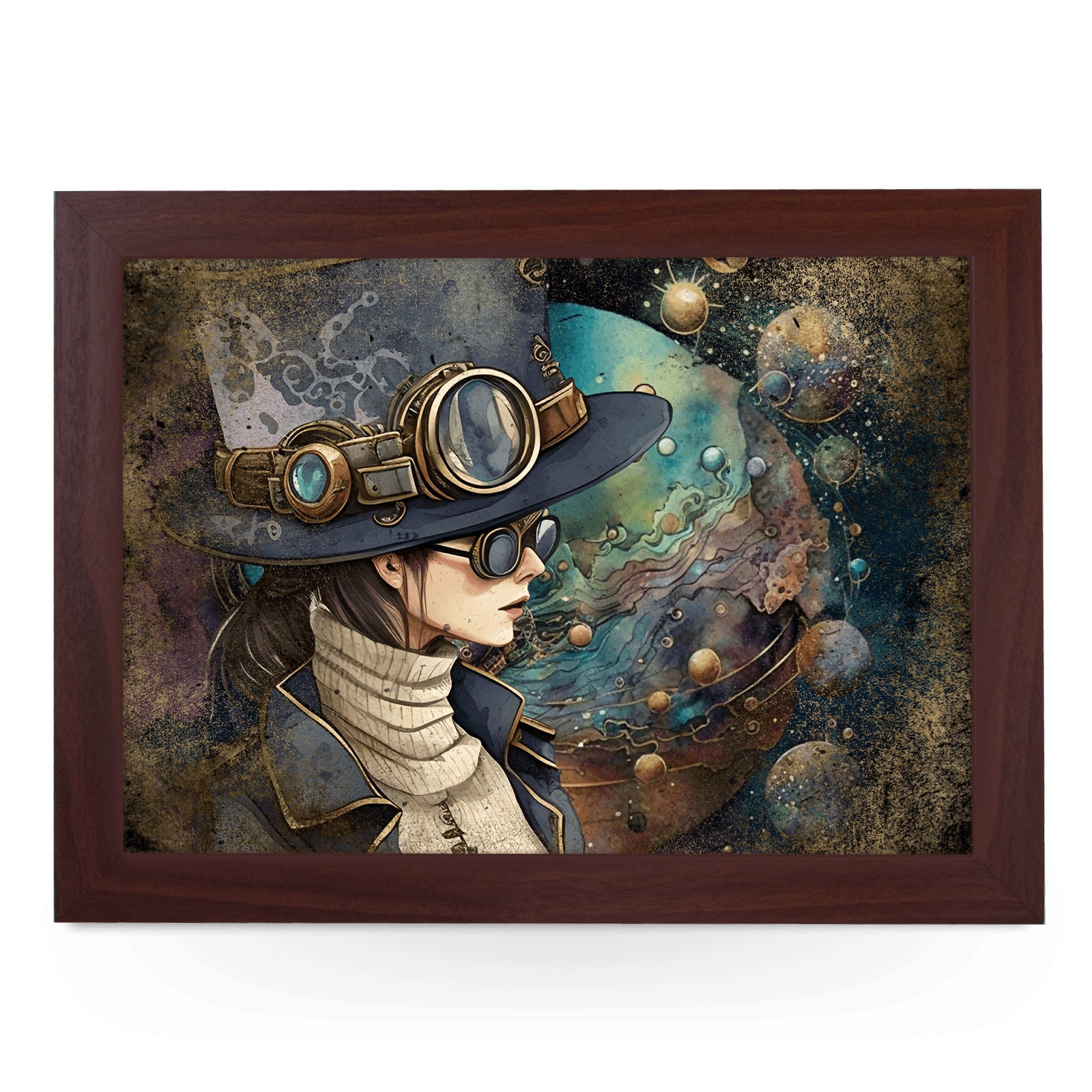 Steampunk Solar System Lap Tray - L1304 - Cushioned Lap Trays by Yoosh