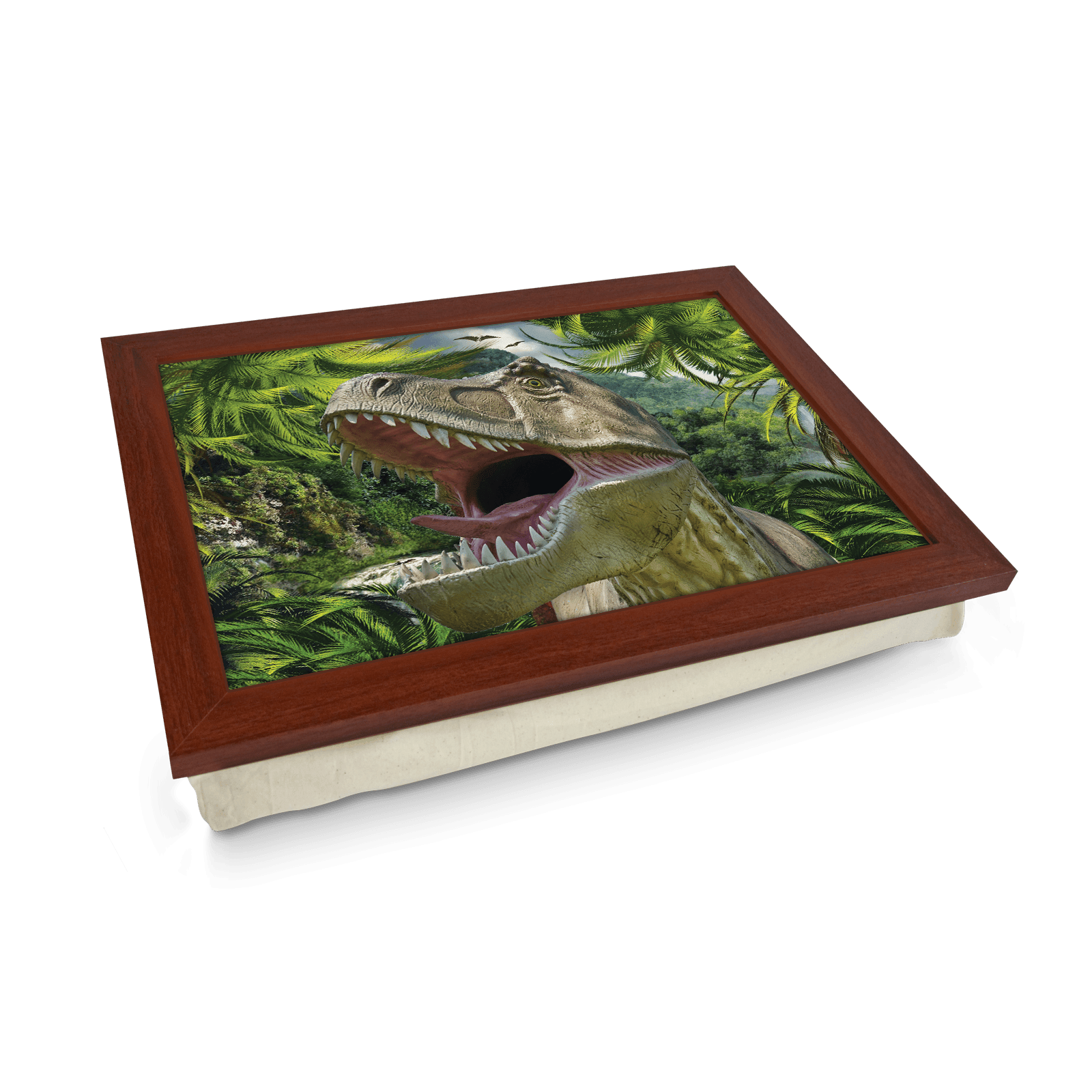 T-Rex Jurassic Forrest Lap Tray - L615 - Cushioned Lap Trays by Yoosh