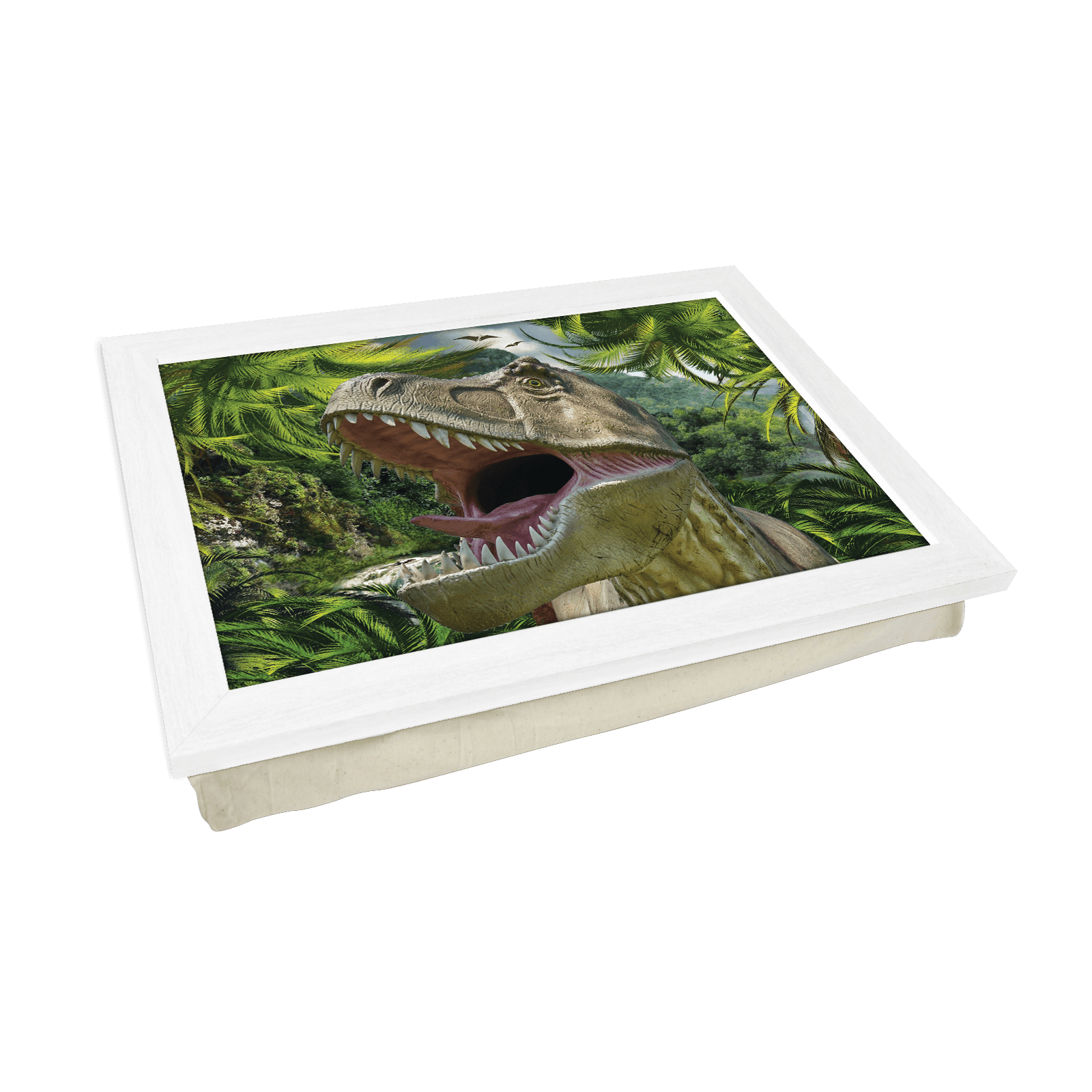T-Rex Jurassic Forrest Lap Tray - L615 - Cushioned Lap Trays by Yoosh