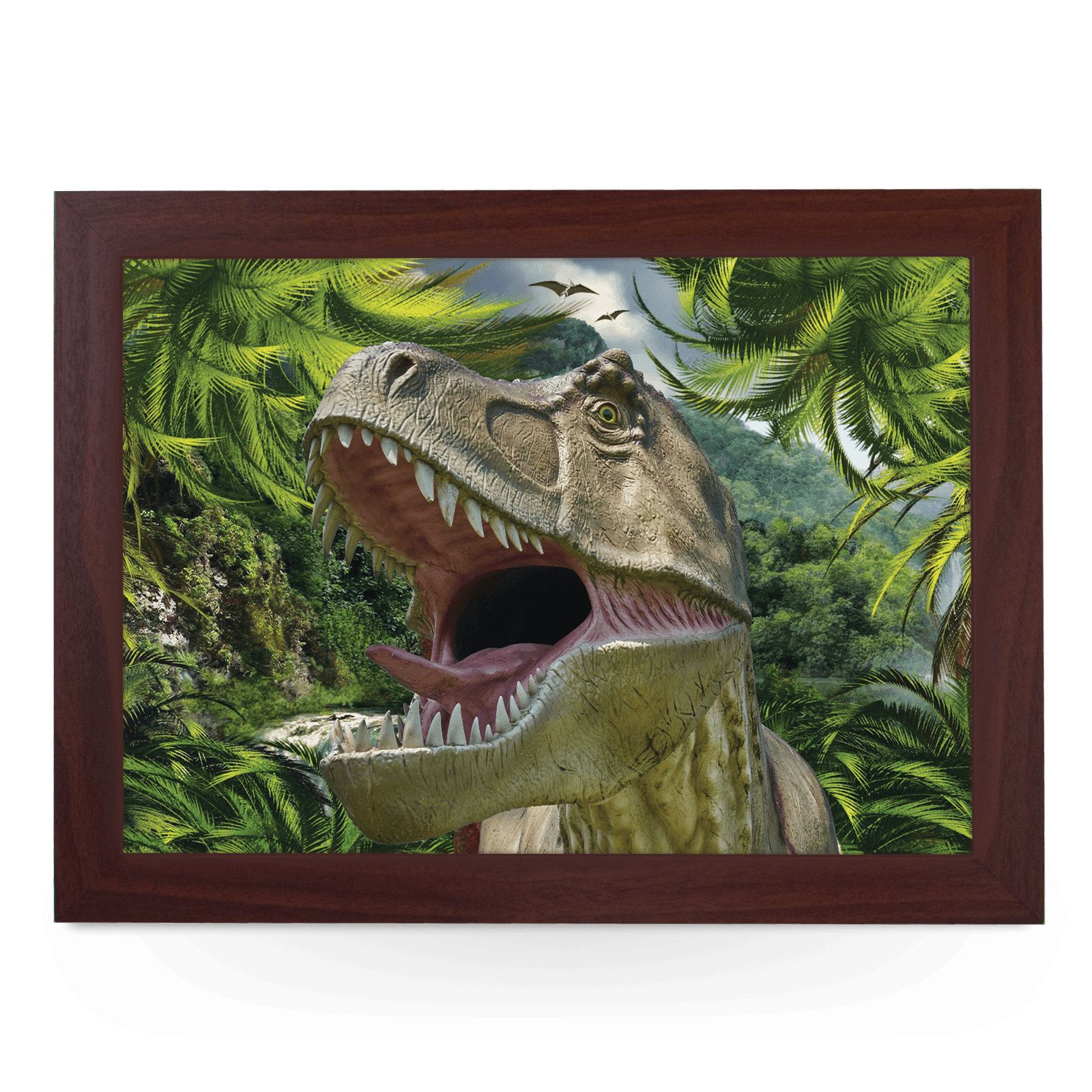 T-Rex Jurassic Forrest Lap Tray - L615 - Cushioned Lap Trays by Yoosh