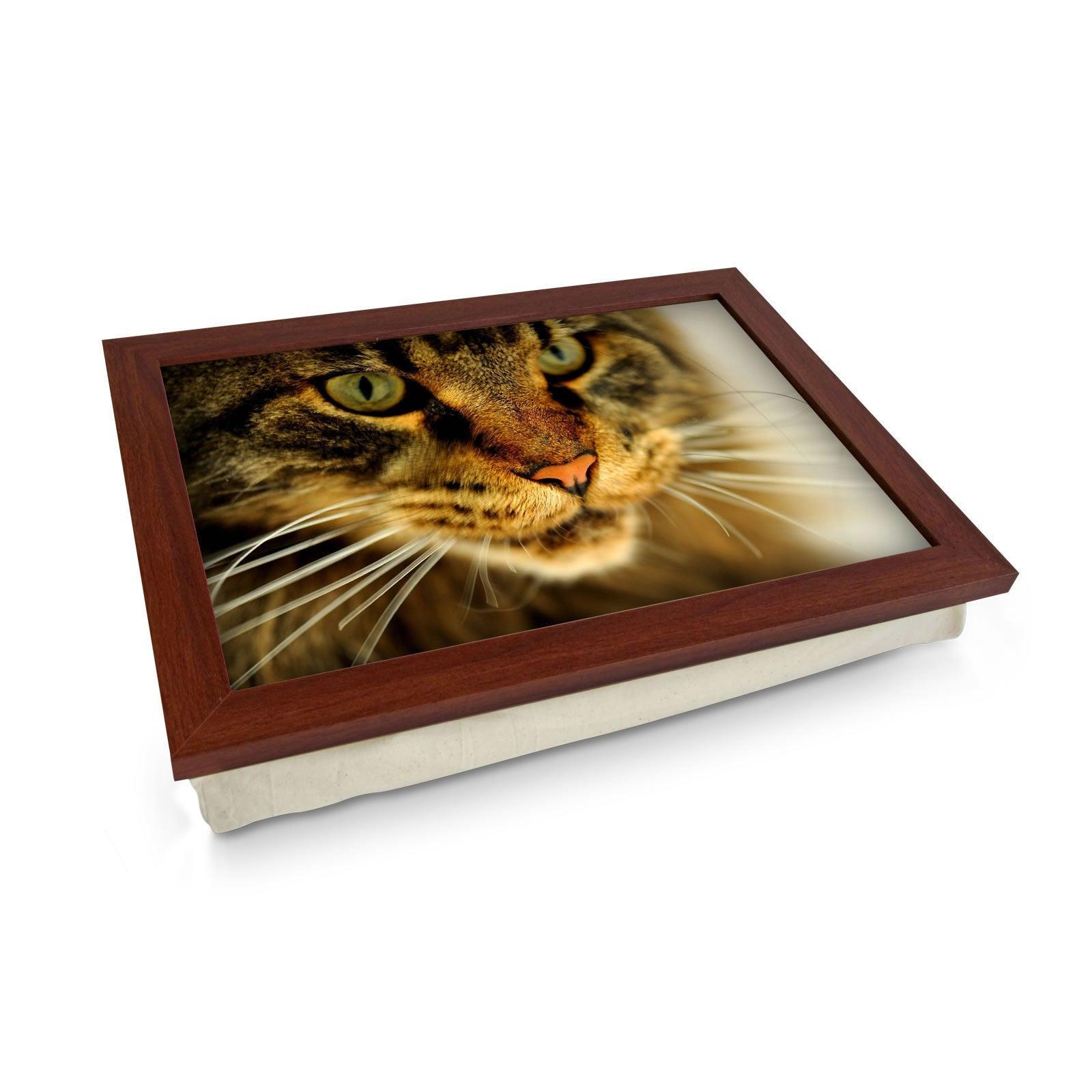 Tabby Cat Close Up Lap Tray - L0044 Personalised Lap Trays