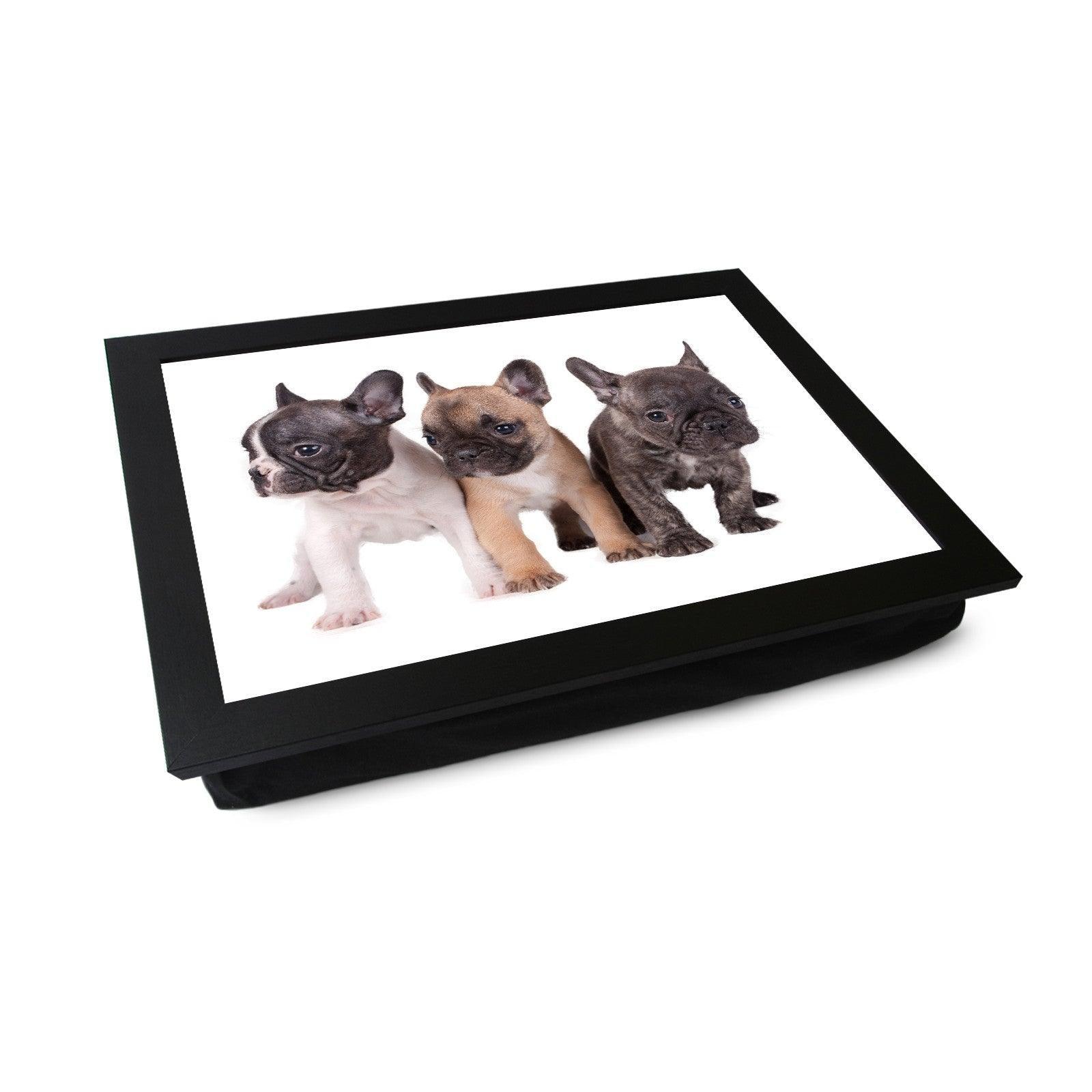 Three French Bull Dog Puppies Lap Tray - L0079 Personalised Lap Trays