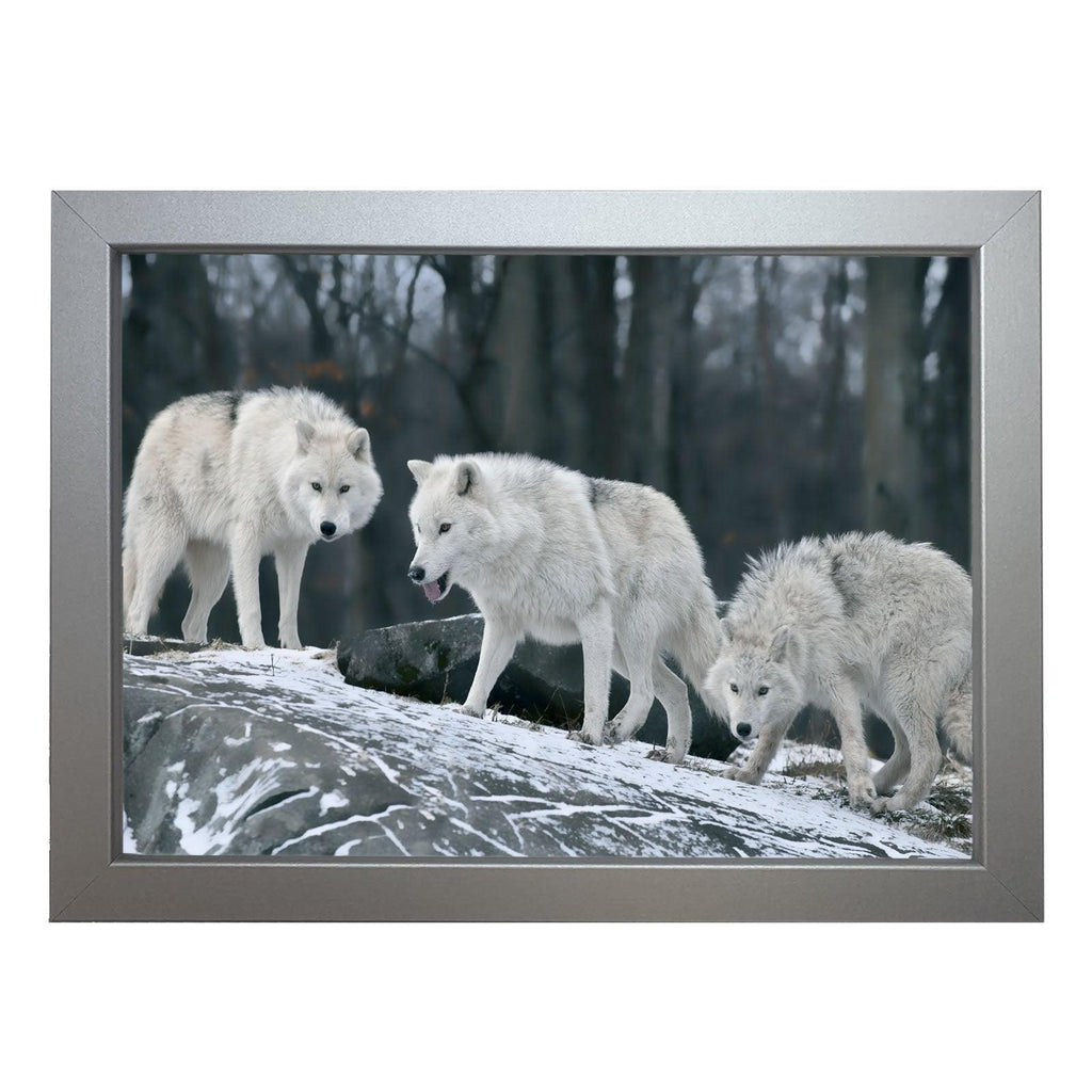 Three White Wolves Lap Tray - L003 - Yoosh