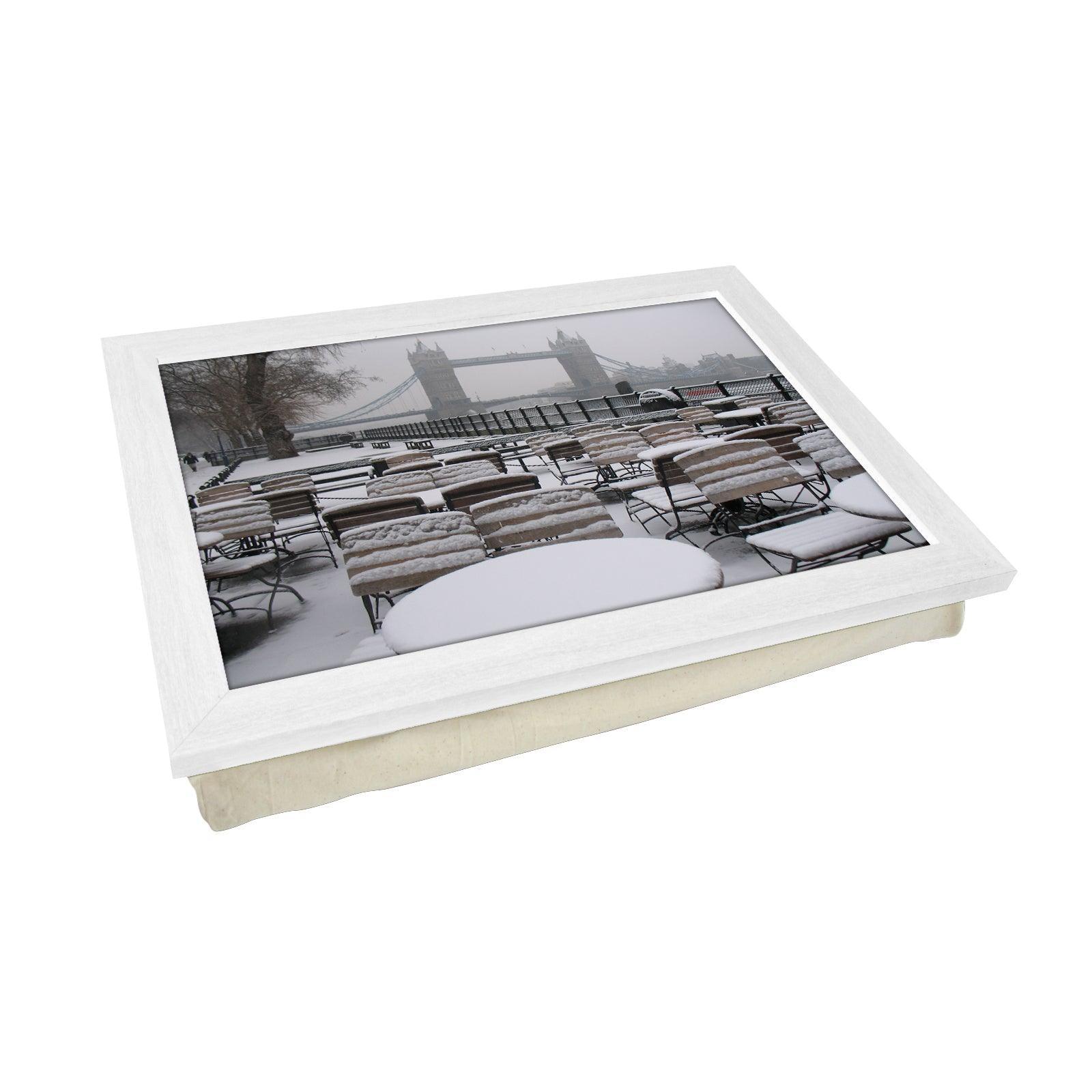 Tower Bridge in the Snow Lap Tray - L0078 Personalised Lap Trays