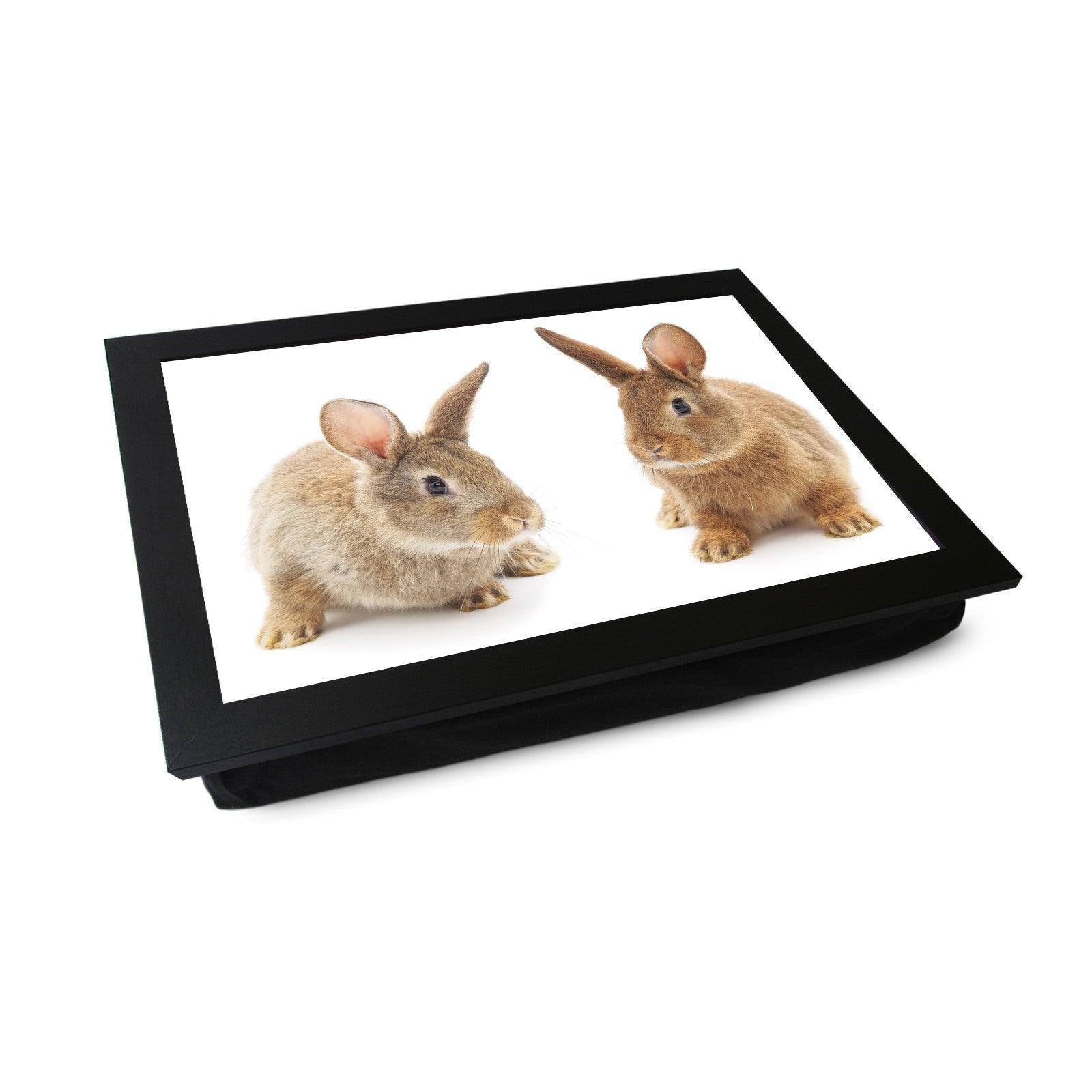 Two Cute Bunnies Lap Tray - L0077 Personalised Lap Trays