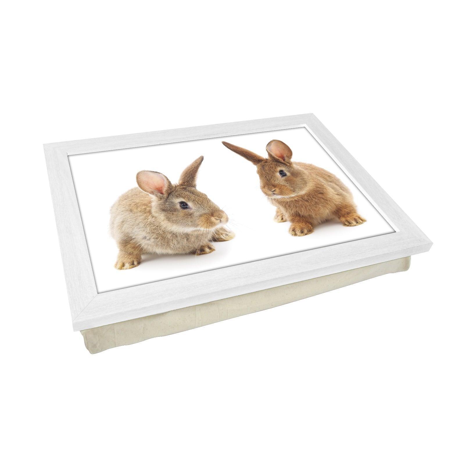 Two Cute Bunnies Lap Tray - L0077 Personalised Lap Trays