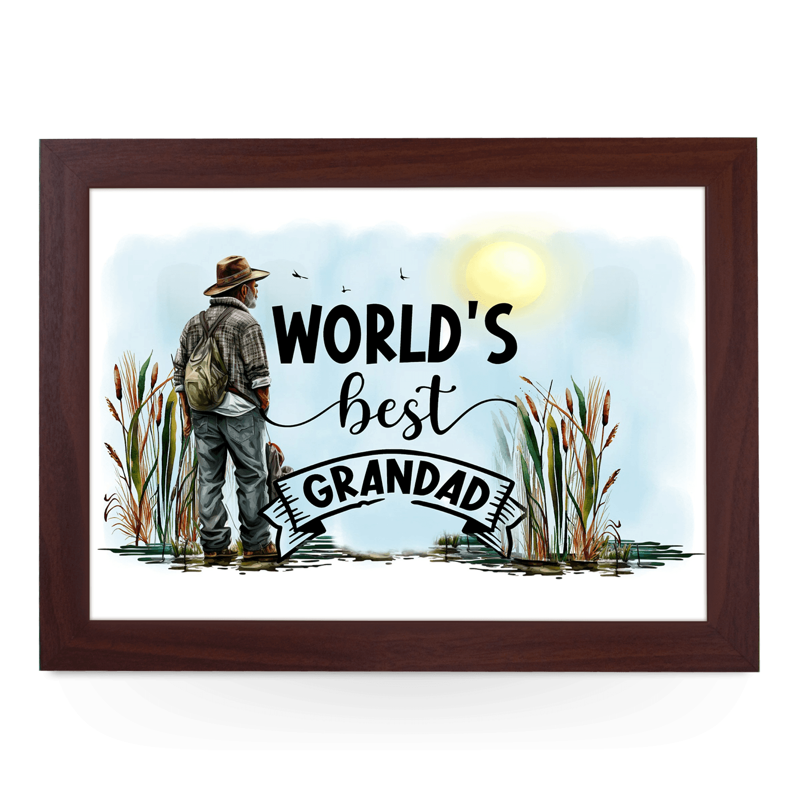 Worlds Best Grandad Lap Tray - L682 - Cushioned Lap Trays by Yoosh