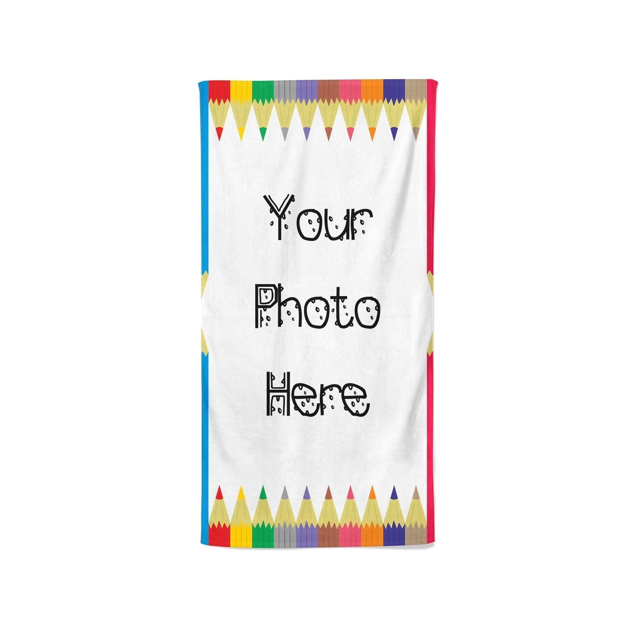 YOUR PHOTO In A Colouring Pencils Frame - Beach Towel Cushioned Lap Trays by Yoosh