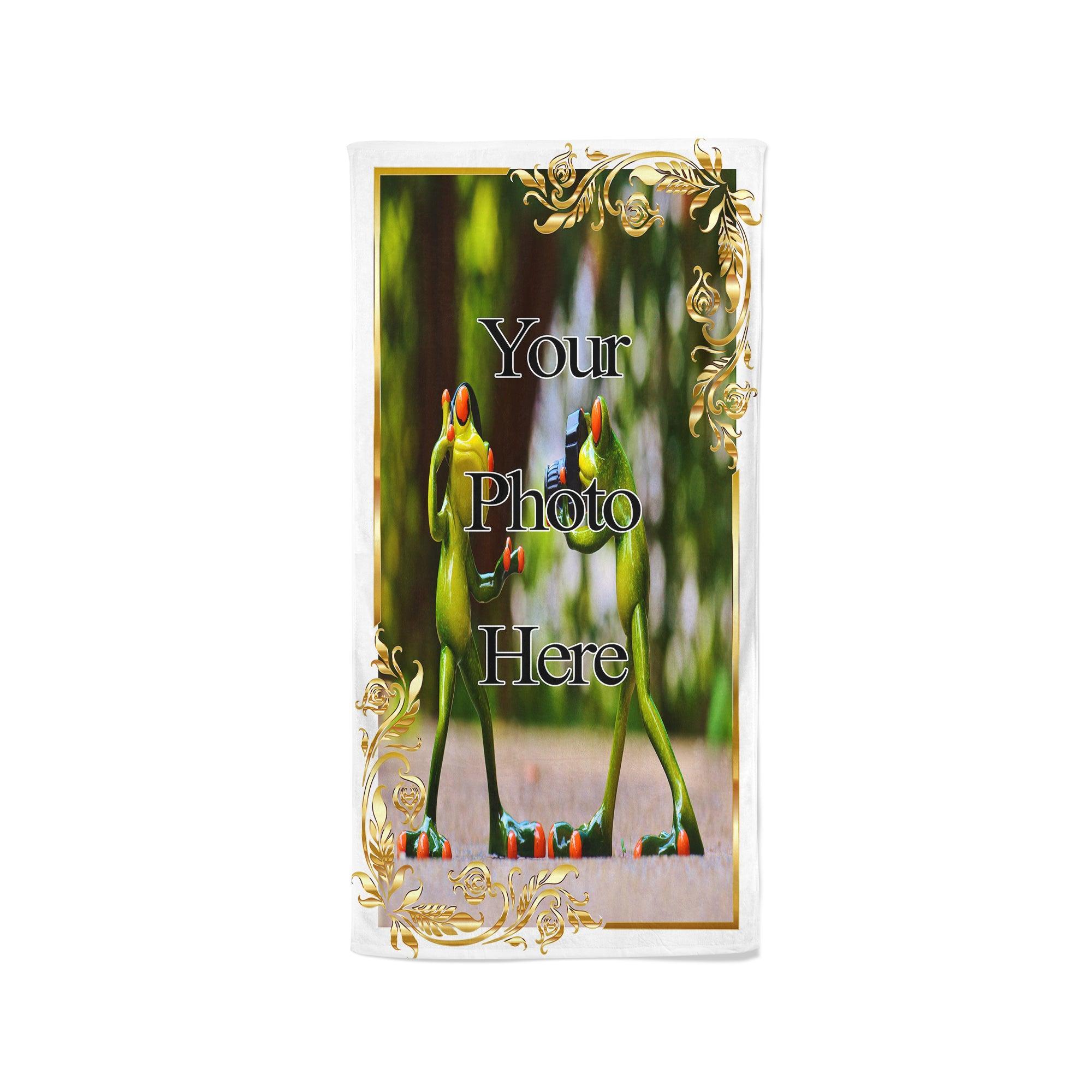 YOUR PHOTO In A Golden Frame - Beach Towel Cushioned Lap Trays by Yoosh