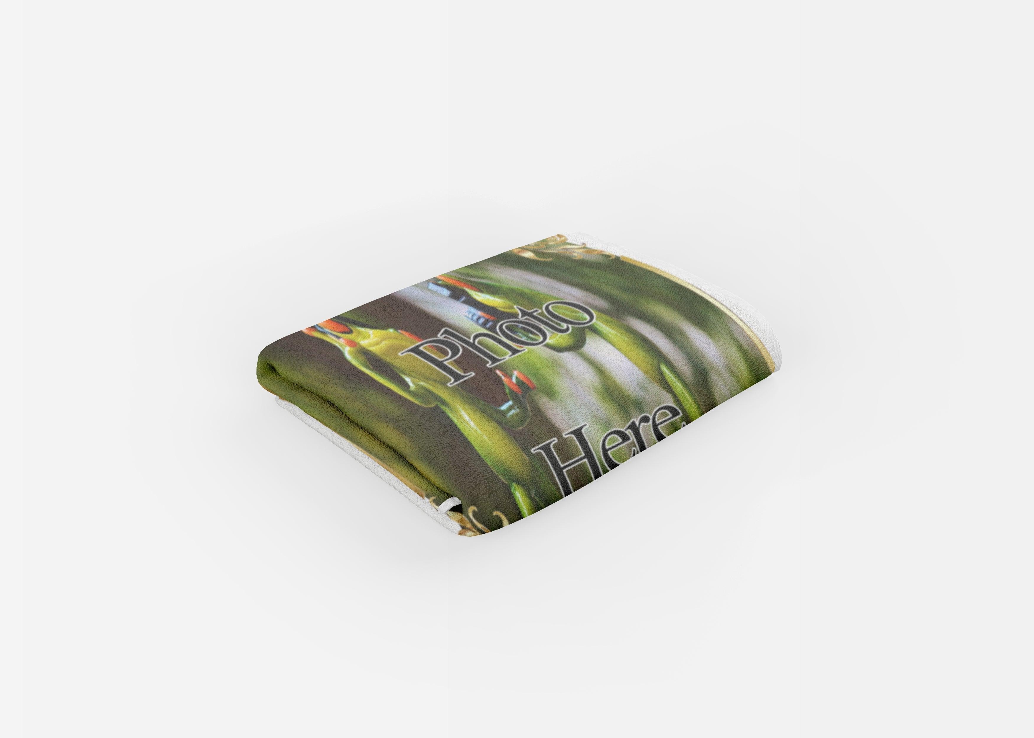 YOUR PHOTO In A Golden Frame - Beach Towel Cushioned Lap Trays by Yoosh