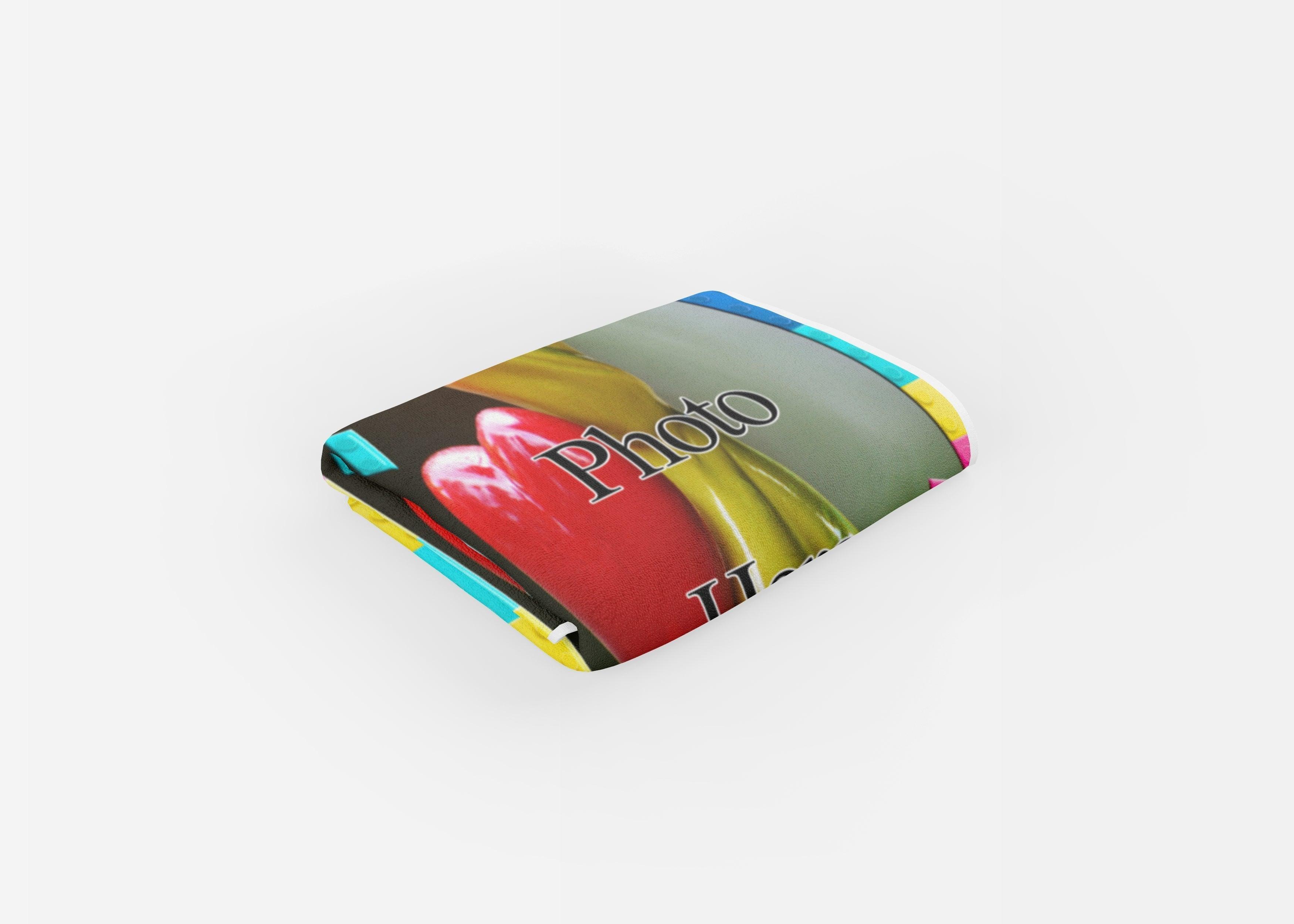 YOUR PHOTO In A Lego Brick Frame - Beach Towel Cushioned Lap Trays by Yoosh