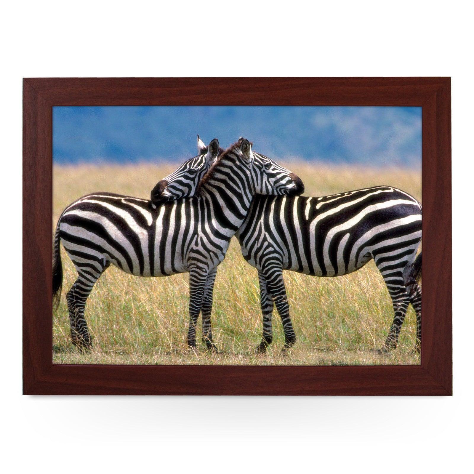 Zebra Hugging Lap Tray - L0385 Personalised Lap Trays