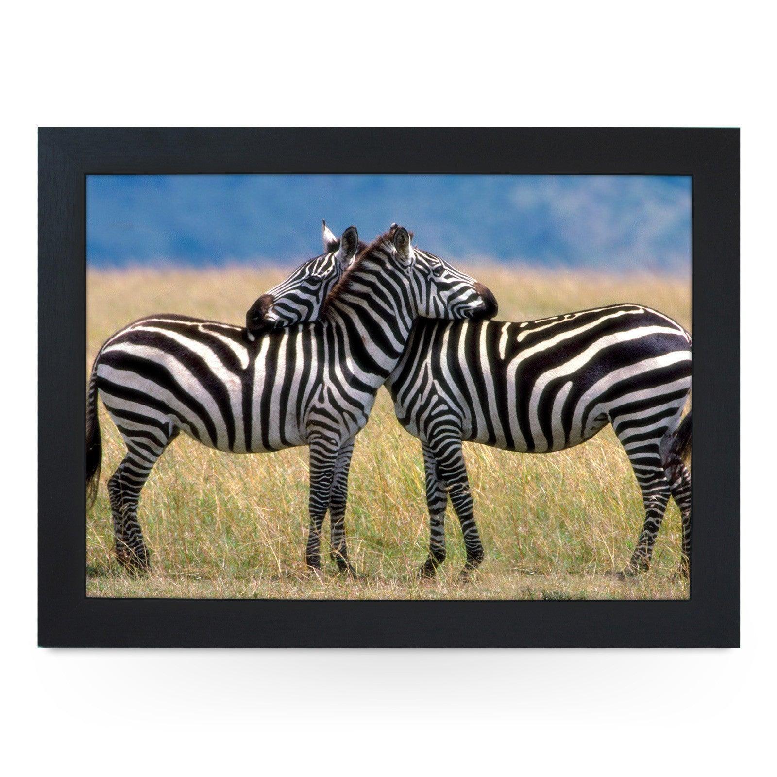 Zebra Hugging Lap Tray - L0385 Personalised Lap Trays