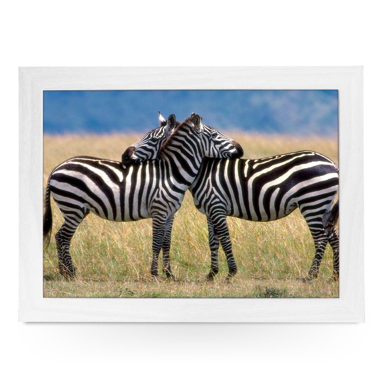 Zebra Hugging Lap Tray - L0385 Personalised Lap Trays