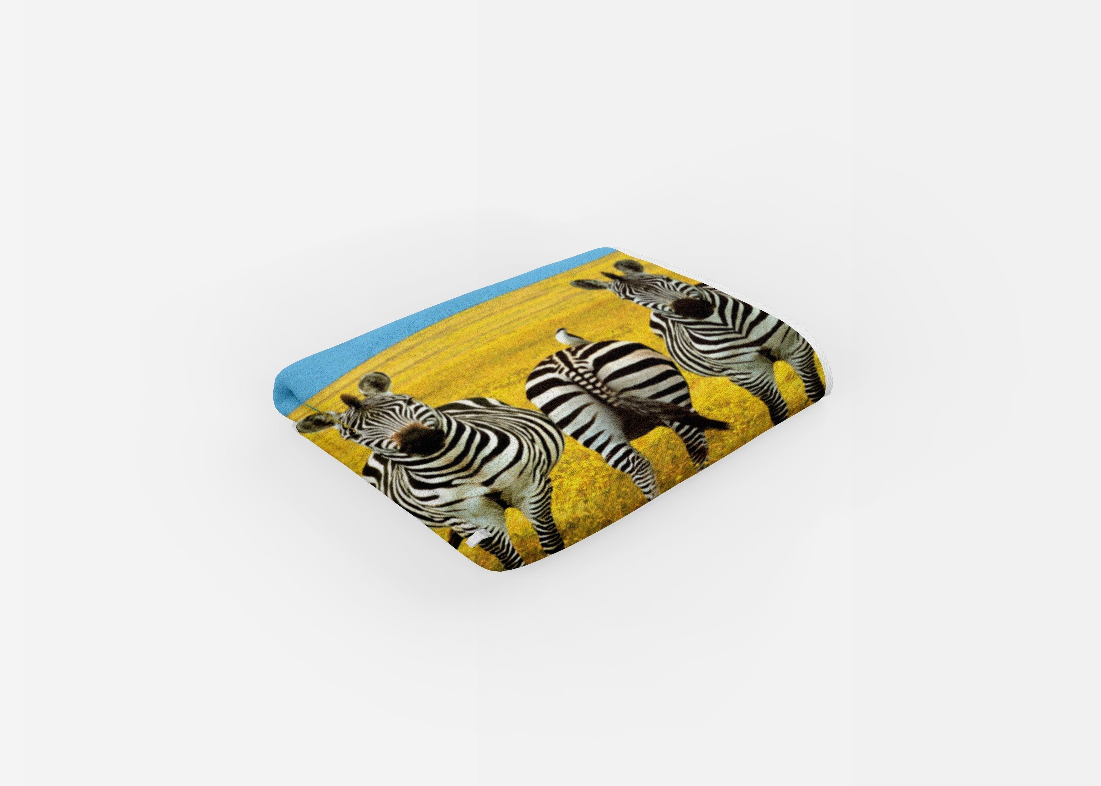 Zebras In A Field - Beach Towel Cushioned Lap Trays by Yoosh