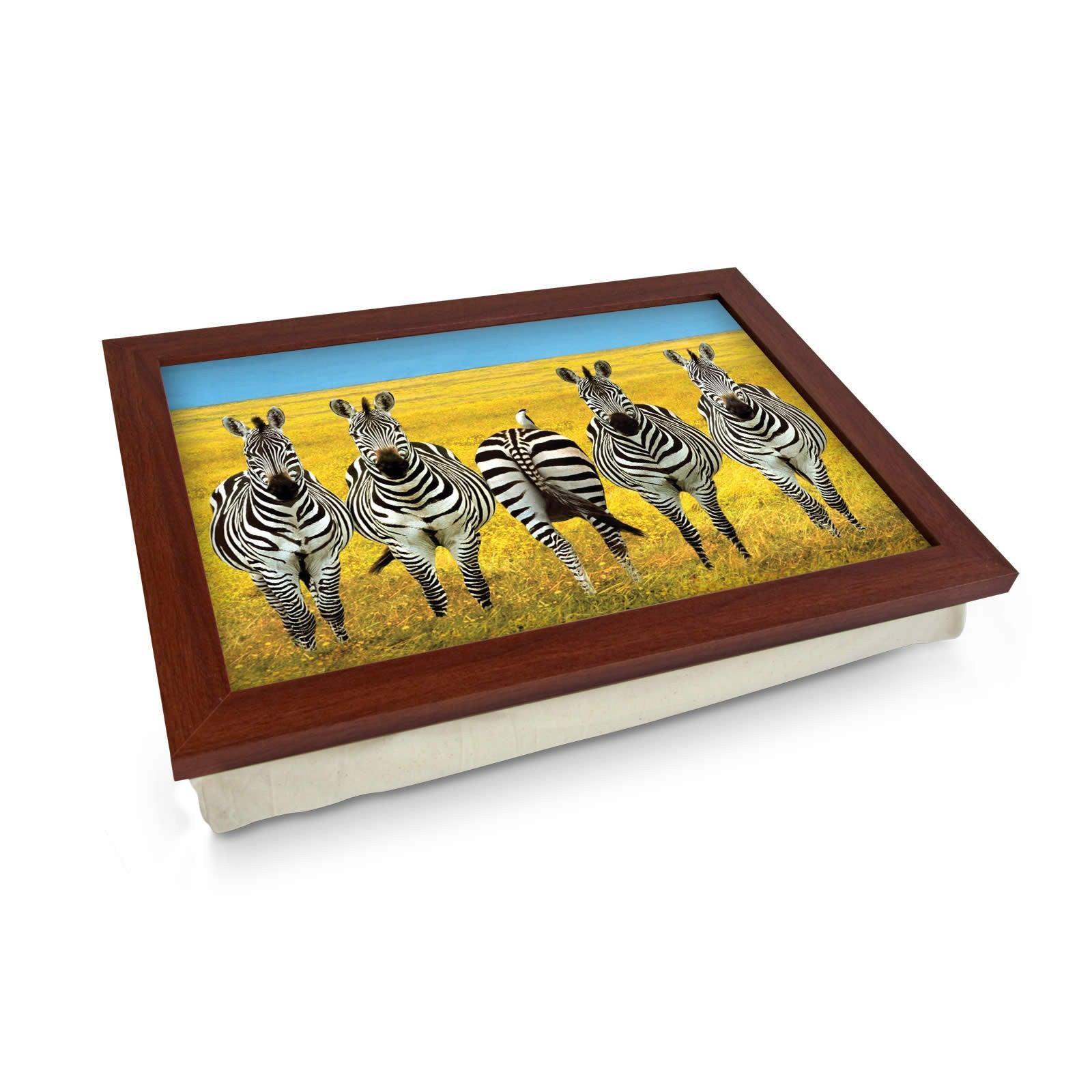 Zebras in a Field Lap Tray - L0356 Personalised Lap Trays
