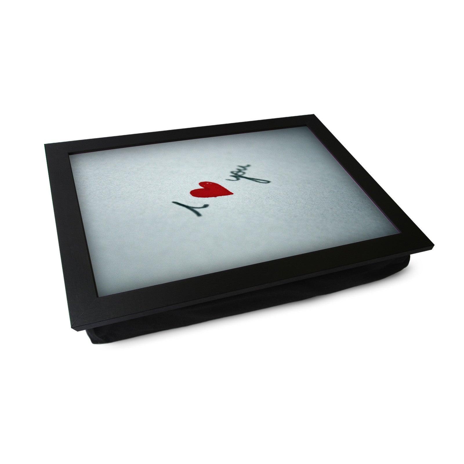I Heart You Written On Paper Lap Tray - L0454 Personalised Lap Trays