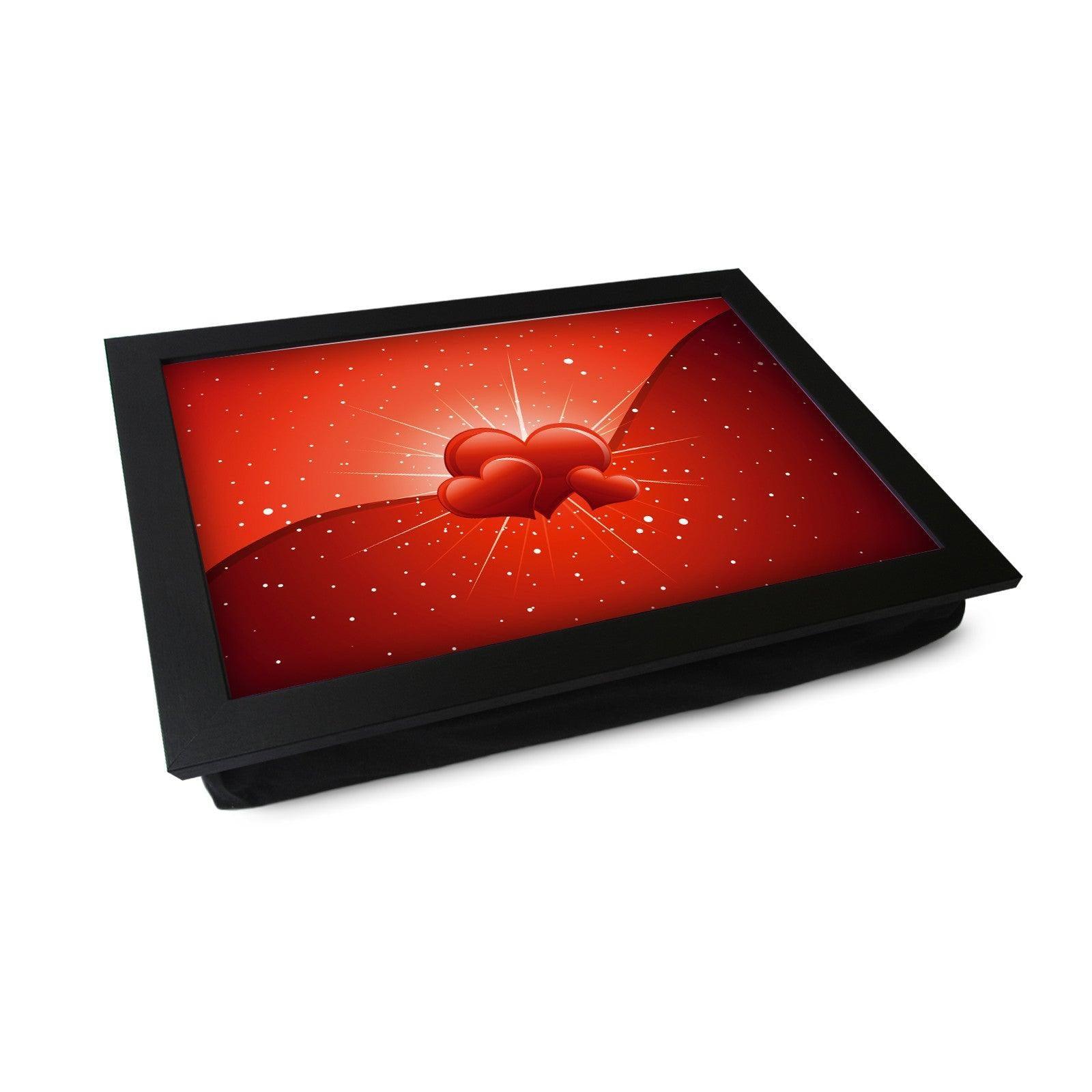 Red Love Hearts Lap Tray - L0455 Personalised Lap Trays