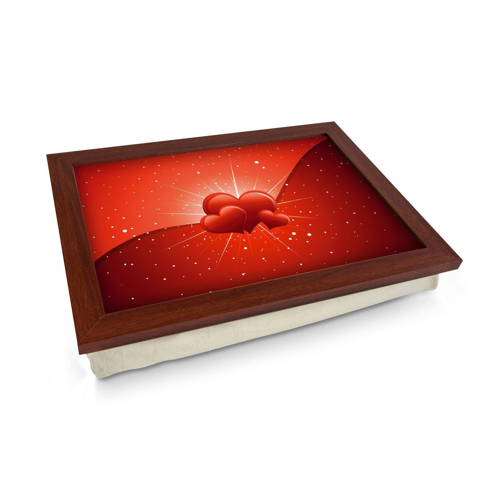 Red Love Hearts Lap Tray - L0455 Personalised Lap Trays