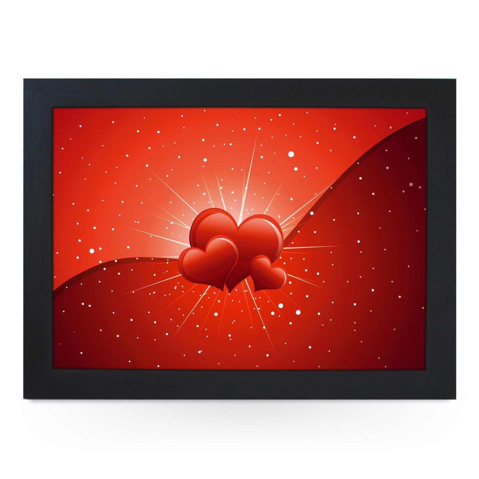 Red Love Hearts Lap Tray - L0455 Personalised Lap Trays