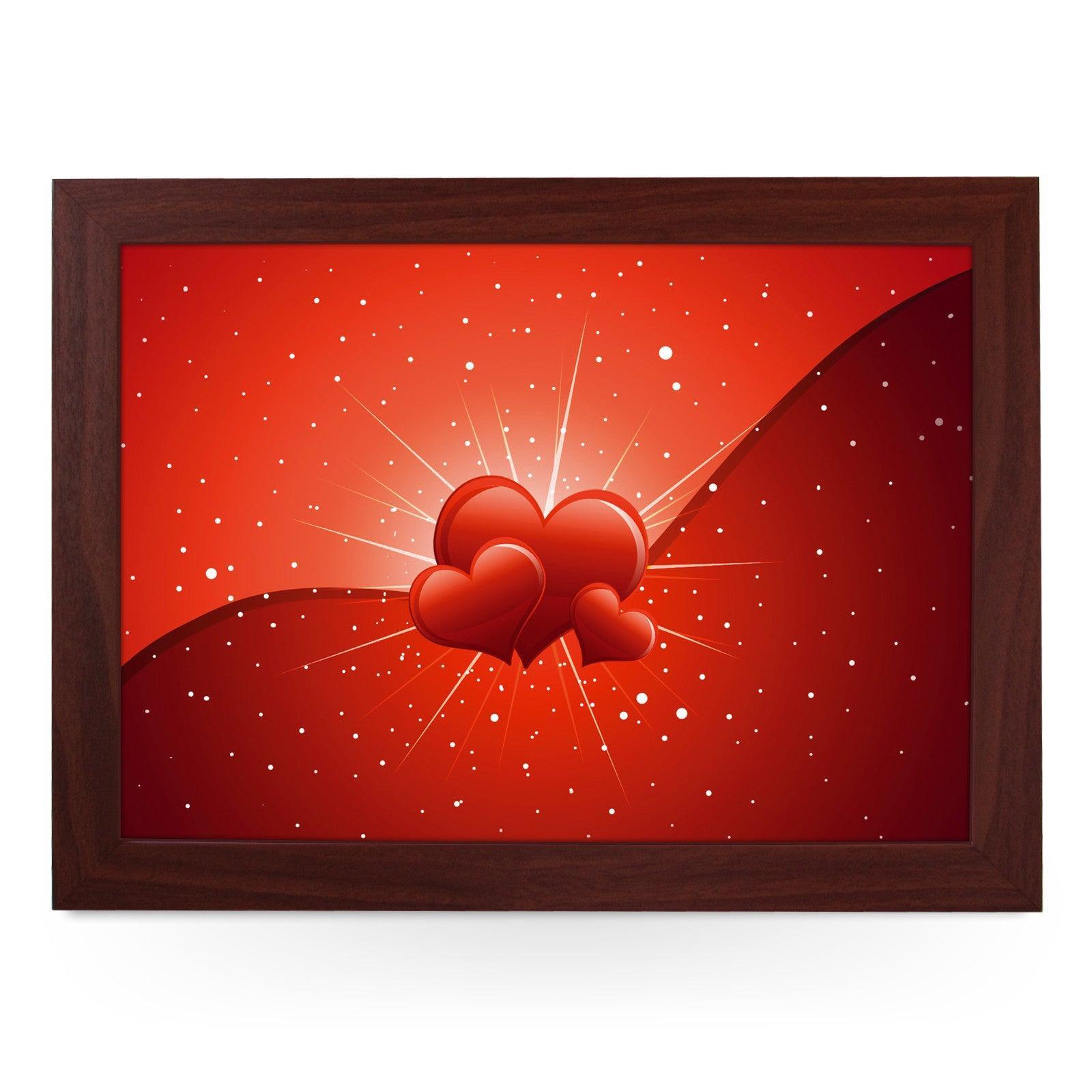 Red Love Hearts Lap Tray - L0455 Personalised Lap Trays