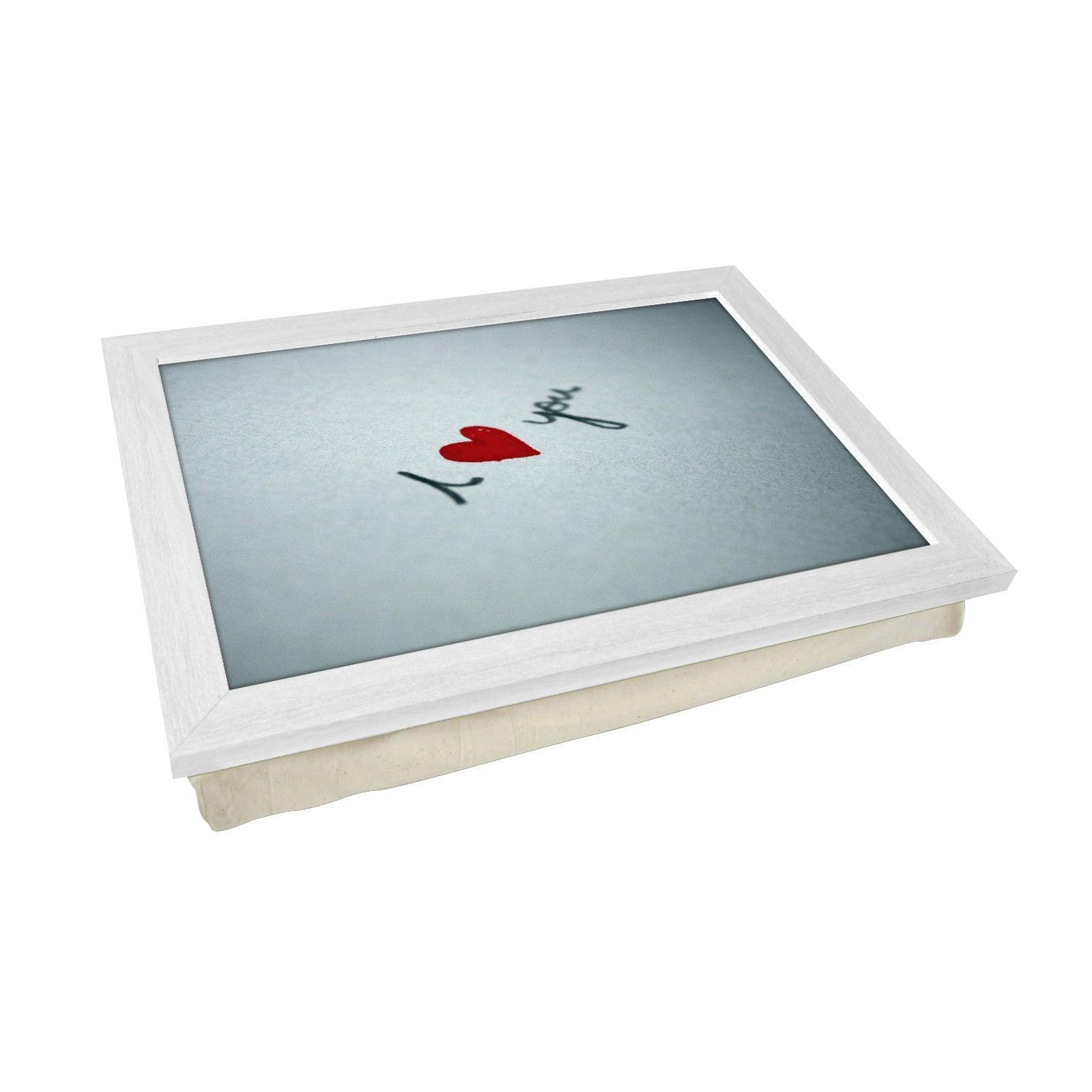 I Heart You Written On Paper Lap Tray - L0454 Personalised Lap Trays