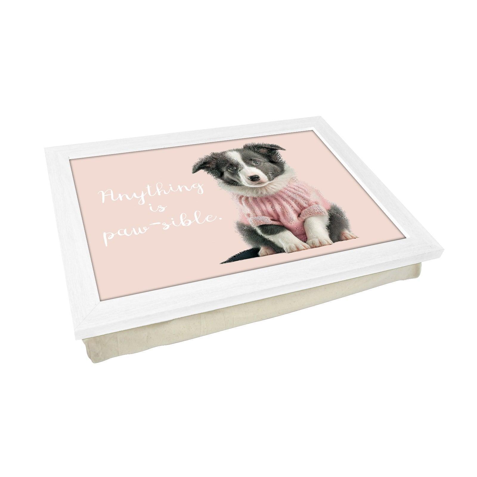 Anything Is Paw-sible Dog Lap Tray - L1100 - Cushioned Lap Trays by Yoosh
