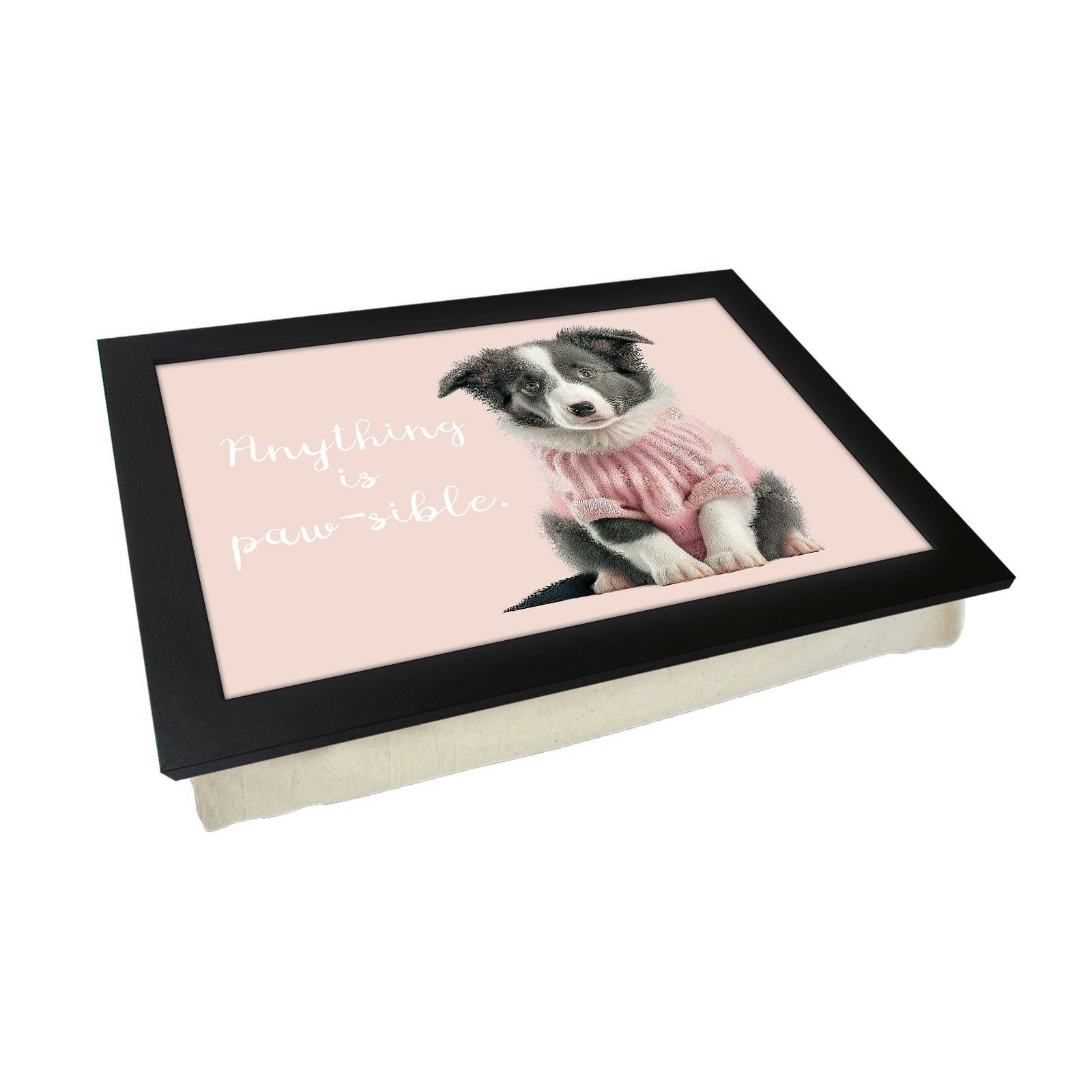 Anything Is Paw-sible Dog Lap Tray - L1100 - Cushioned Lap Trays by Yoosh