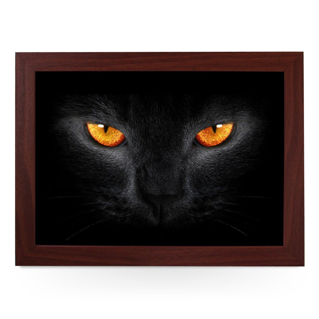 Black Cat with Orange Eyes Lap Tray - L0164 Personalised Lap Trays