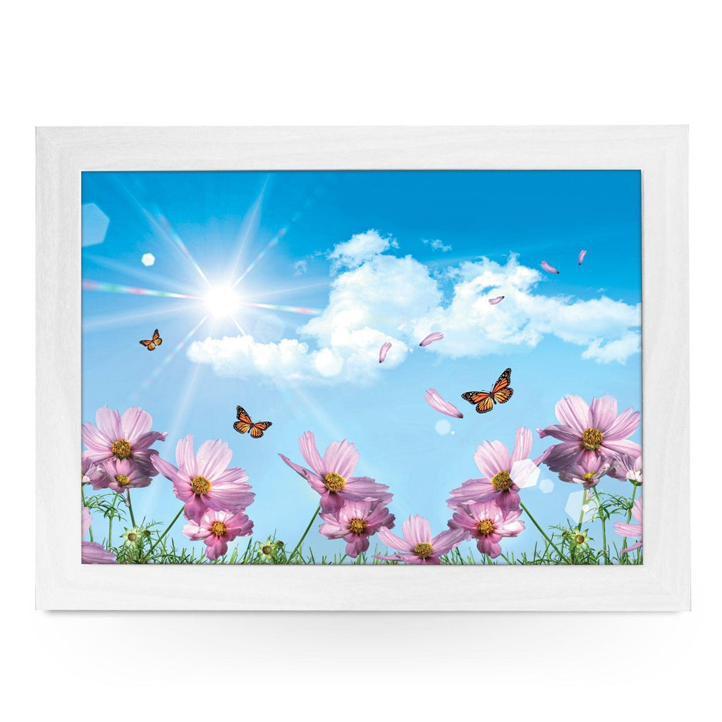 Butterflies & Cosmos Lap Tray - L0214 Personalised Lap Trays