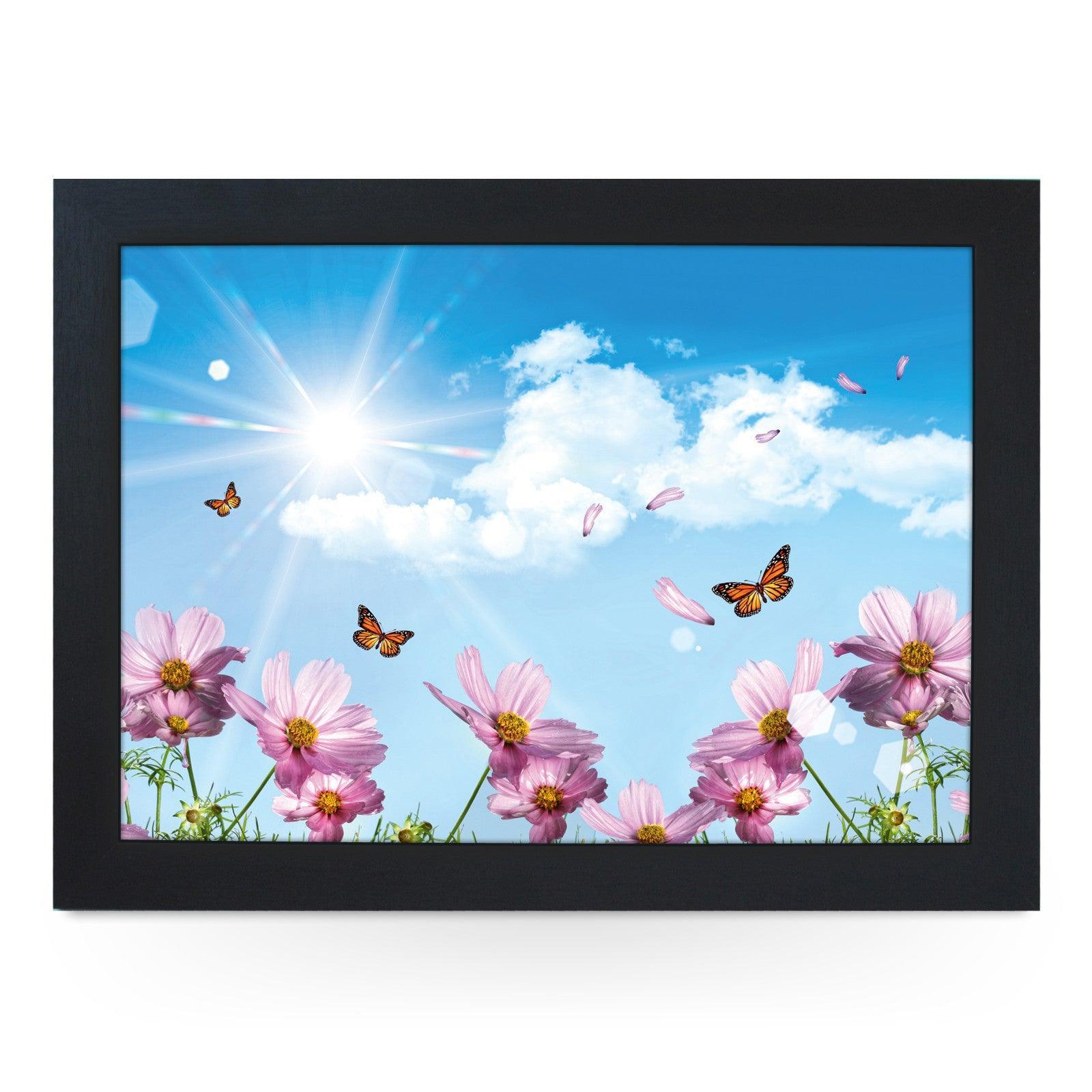 Butterflies & Cosmos Lap Tray - L0214 Personalised Lap Trays