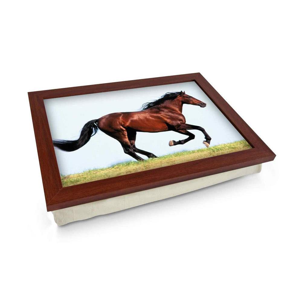 Chestnut Horse Running Lap Tray: Majestic Comfort with Equine Elegance ...