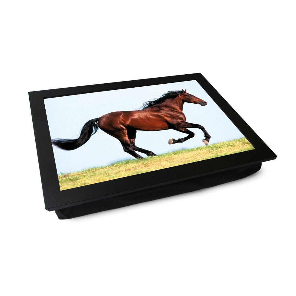 Chestnut Horse Running Lap Tray: Majestic Comfort with Equine Elegance ...