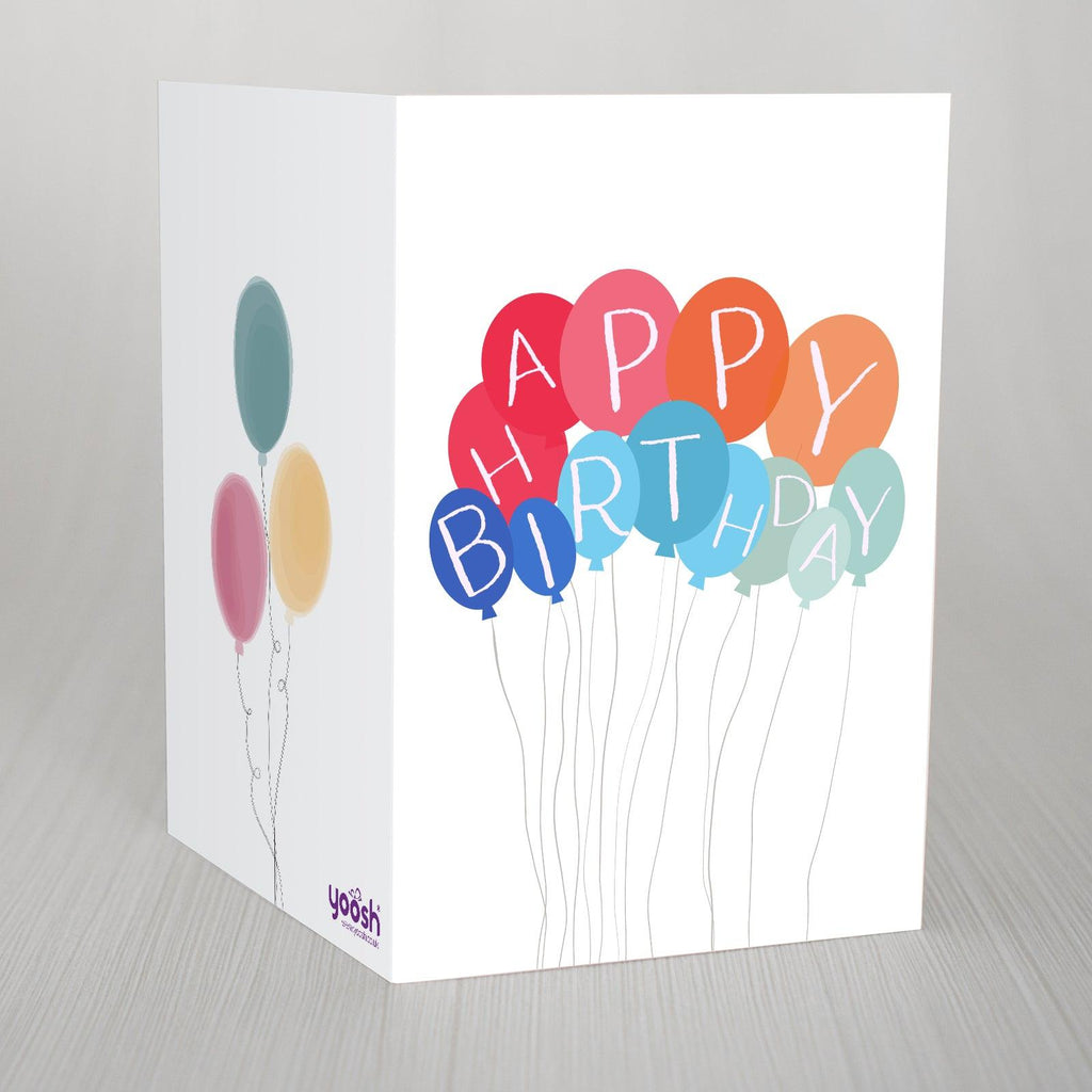 Colourful Balloons Personalised Birthday Greetings Card Yoosh