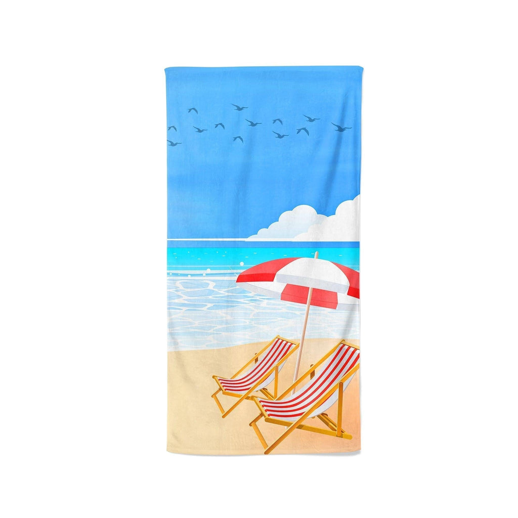 Deckchairs By The Seaside - Beach Towel Cushioned Lap Trays by Yoosh