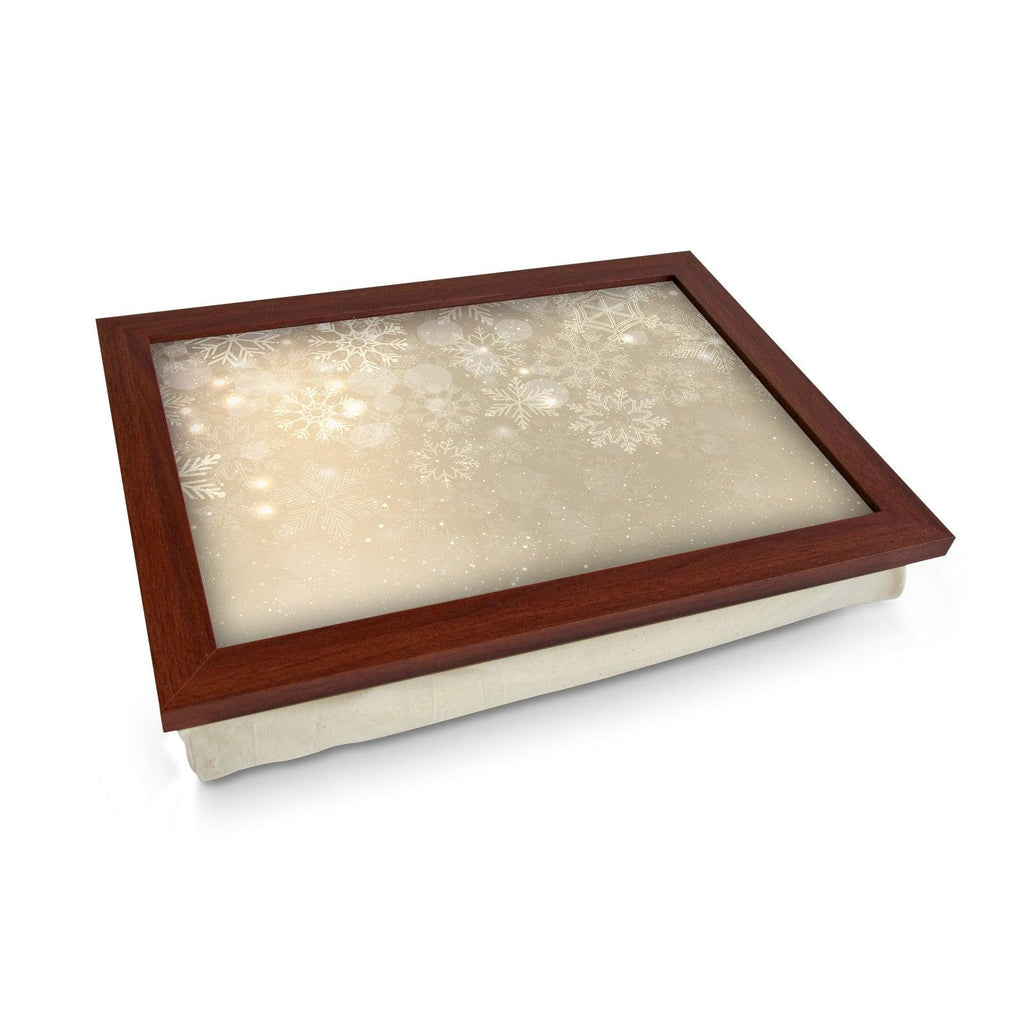 Golden Sparkly Snowflakes Lap Tray - L0568 Personalised Lap Trays