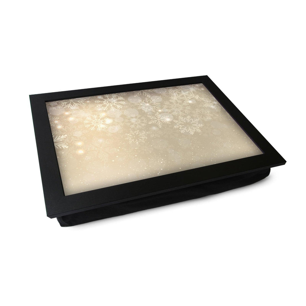 Golden Sparkly Snowflakes Lap Tray - L0568 Personalised Lap Trays