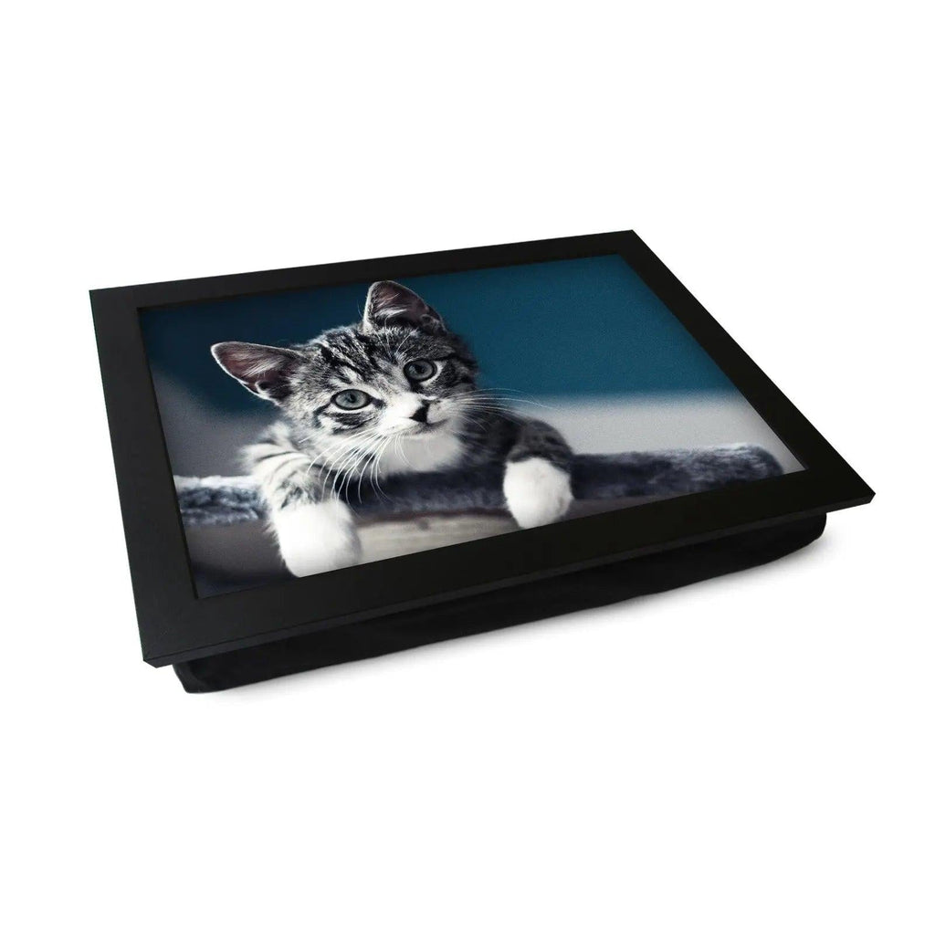 Grey Kitten Playing Lap Tray - L0031 Personalised Lap Trays