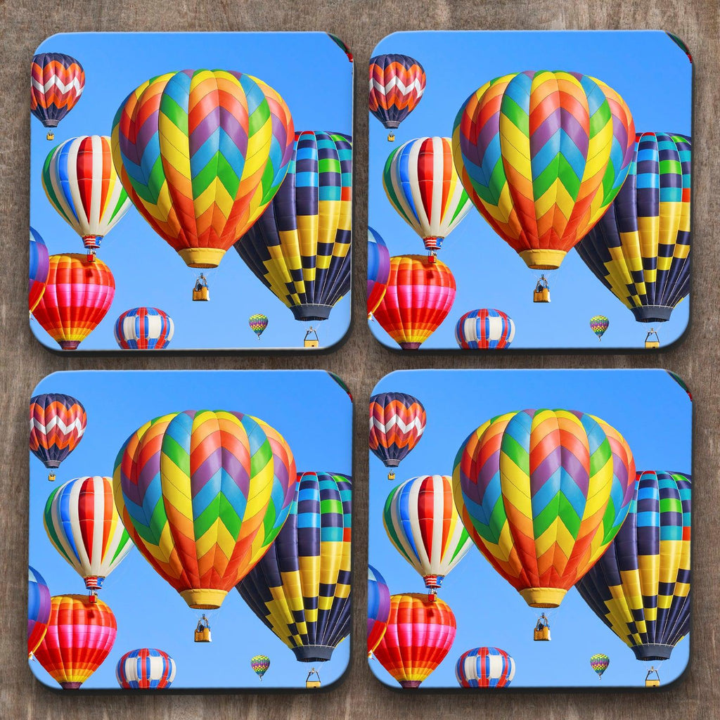 Hot Air Balloons x 4 Coasters C0037 Cushioned Lap Trays by Yoosh