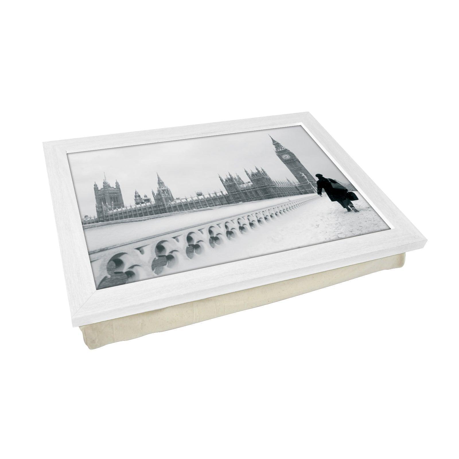 Houses of Parliament in Snow Lap Tray - L0092 Personalised Lap Trays
