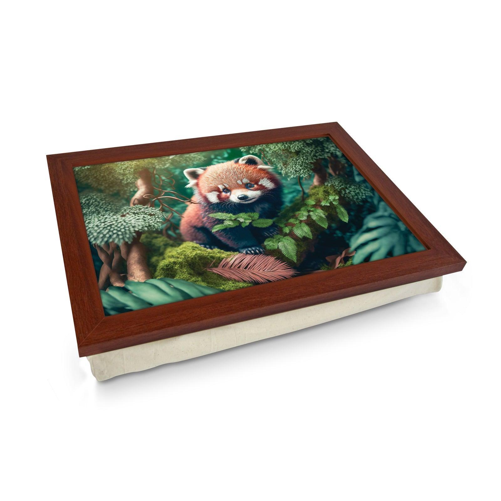 Illustrated Red Panda Lap Tray - L1186 - Cushioned Lap Trays by Yoosh