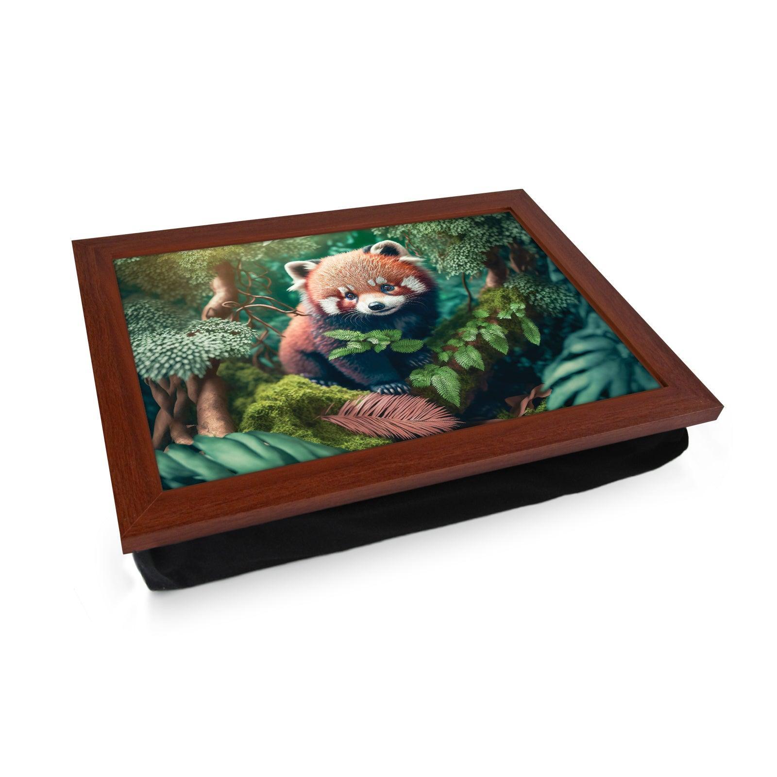 Illustrated Red Panda Lap Tray - L1186 - Cushioned Lap Trays by Yoosh