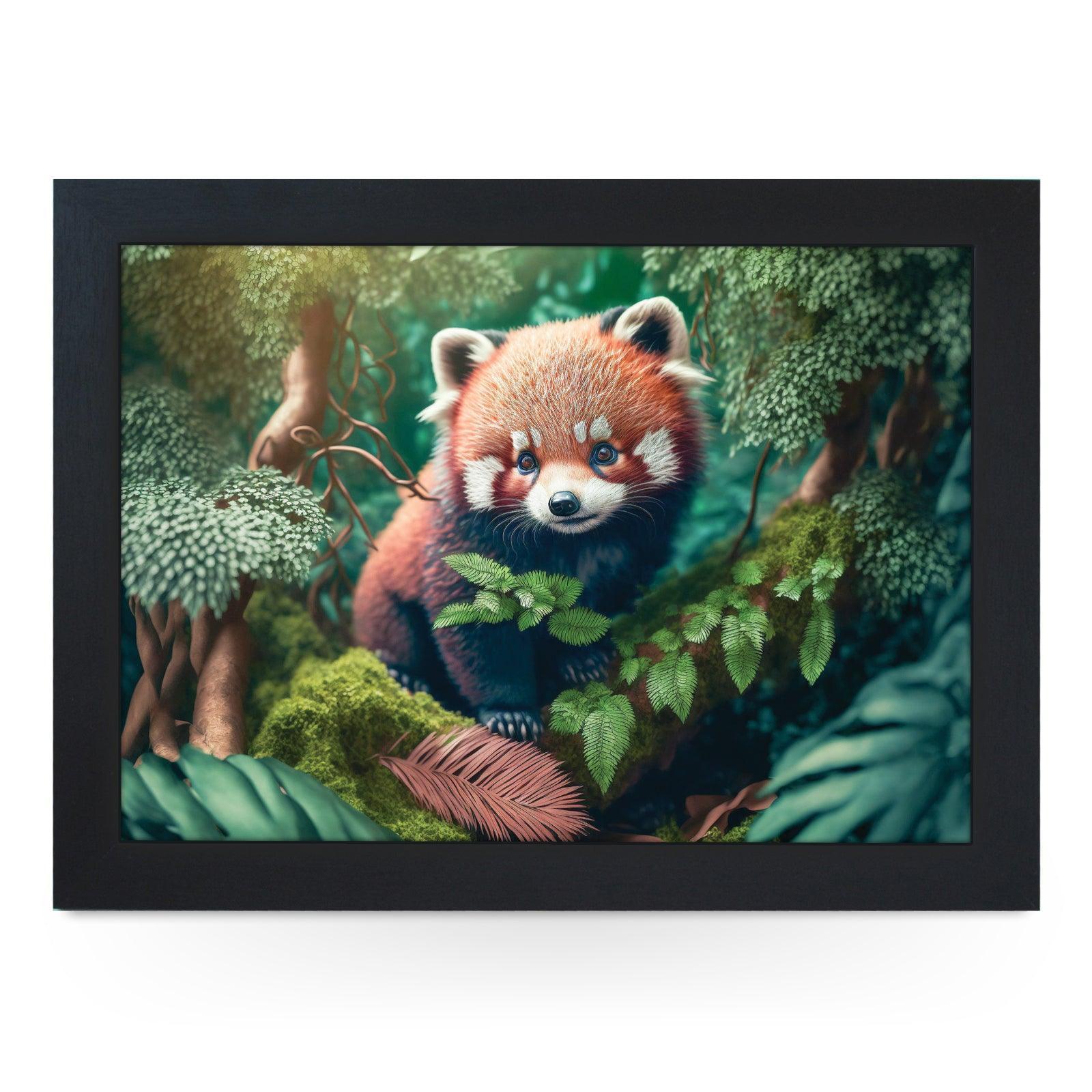 Illustrated Red Panda Lap Tray - L1186 - Cushioned Lap Trays by Yoosh
