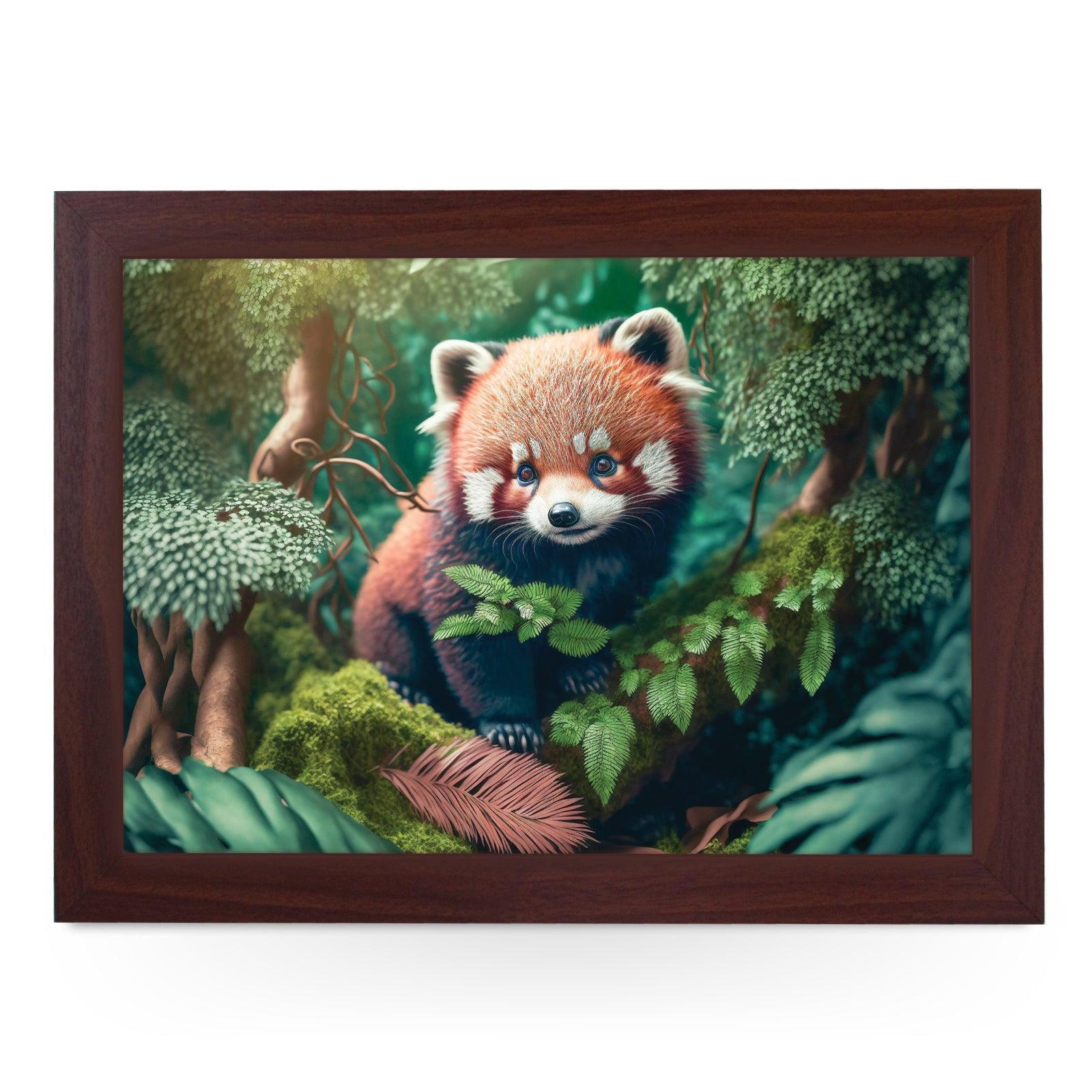 Illustrated Red Panda Lap Tray - L1186 - Cushioned Lap Trays by Yoosh