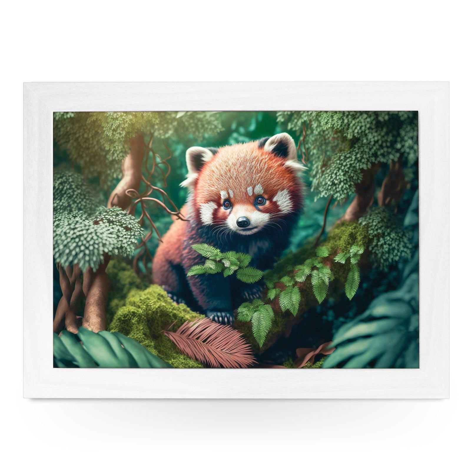 Illustrated Red Panda Lap Tray - L1186 - Cushioned Lap Trays by Yoosh