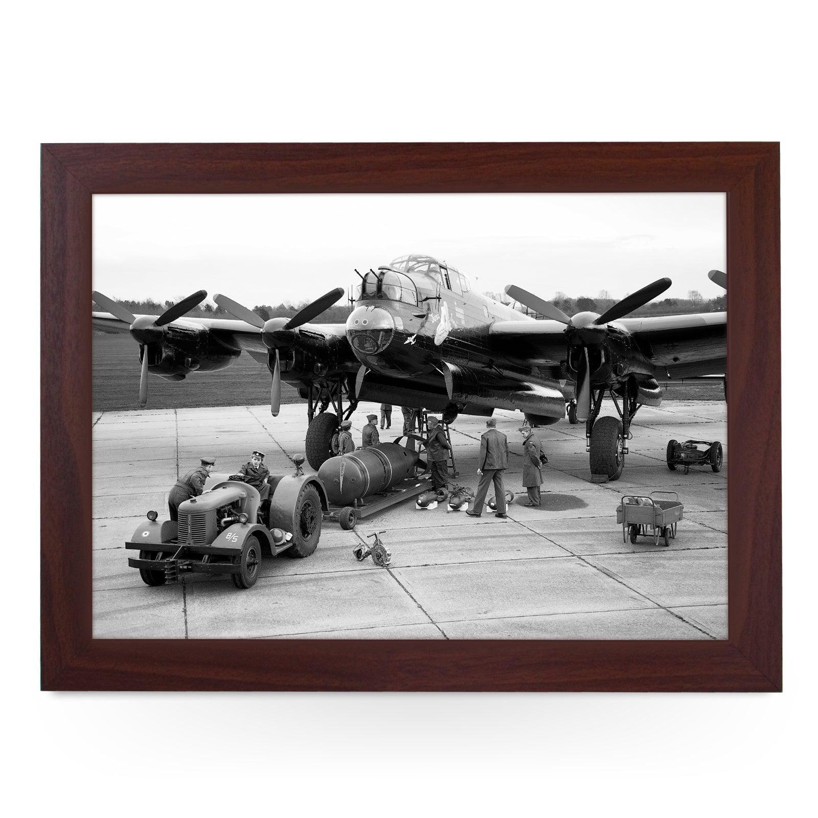 Lancaster -Just Jane- being bombed up at East Kirkby Lap Tray - JFS00094 Personalised Lap Trays