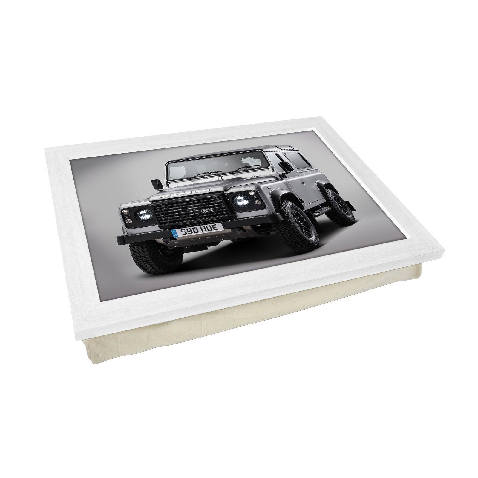 Land Rover Defender Silver Lap Tray - L0576 Personalised Lap Trays