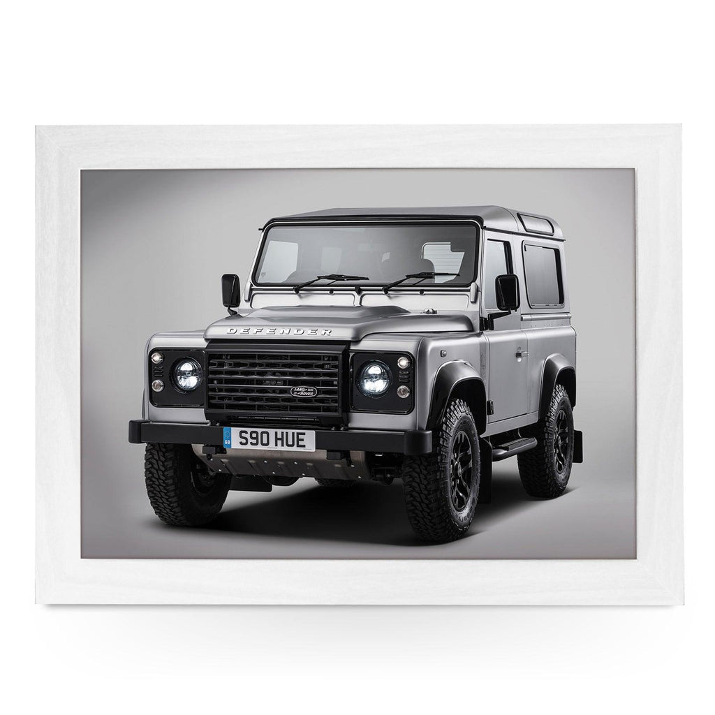 Land Rover Defender Silver Lap Tray - L0576 Personalised Lap Trays