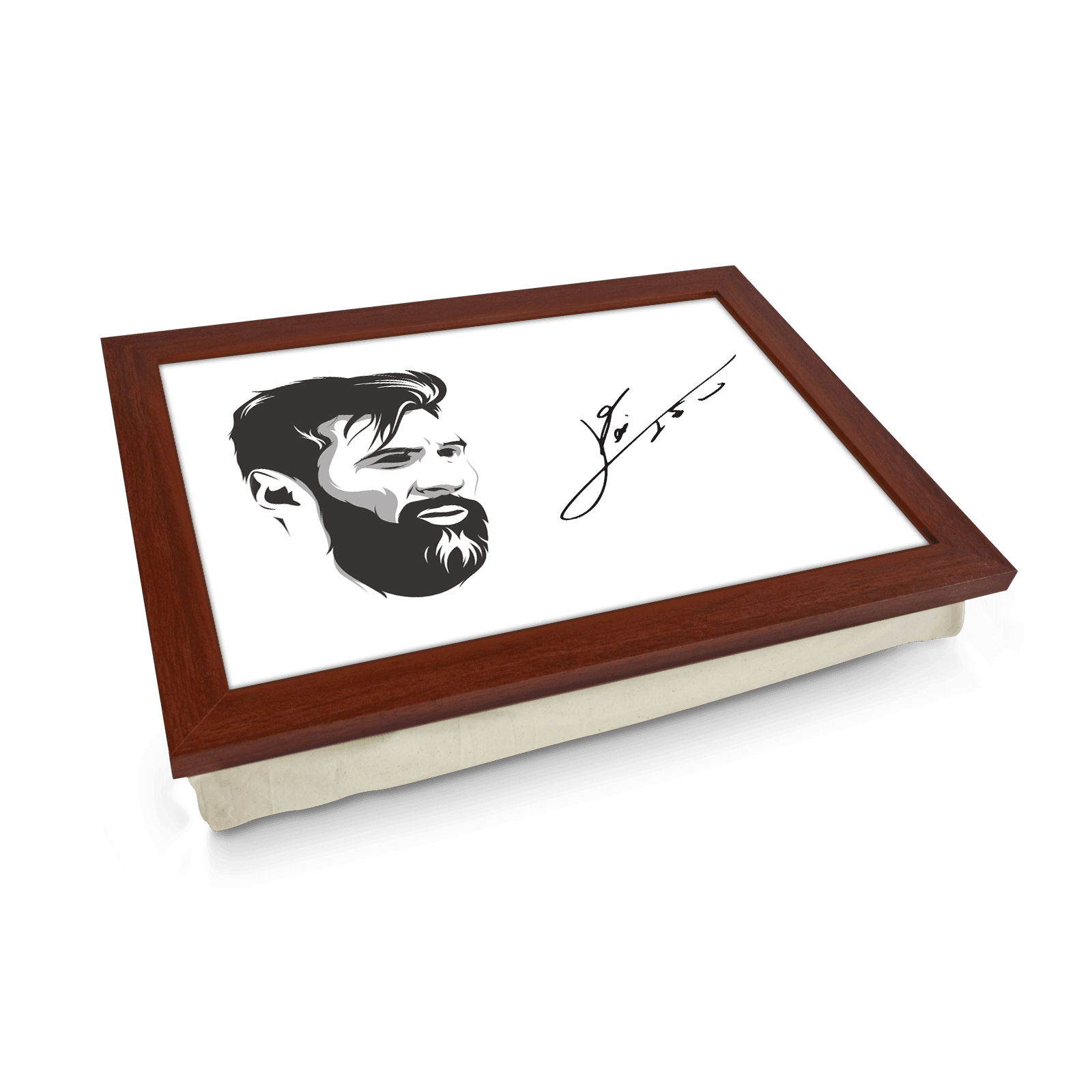 Lionel Messi Printed Signature Football Lap Tray - L653 - Cushioned Lap Trays by Yoosh