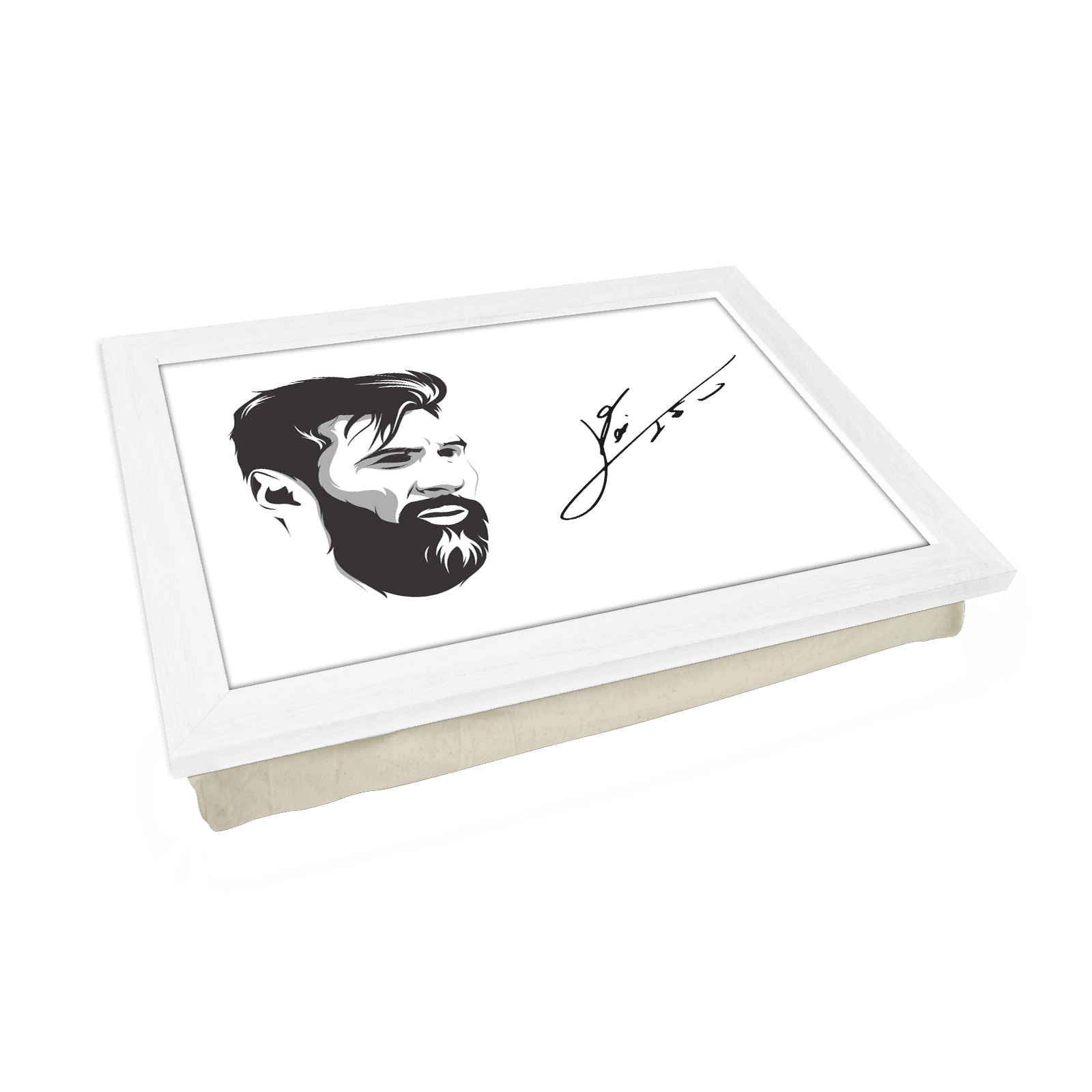 Lionel Messi Printed Signature Football Lap Tray - L653 - Cushioned Lap Trays by Yoosh
